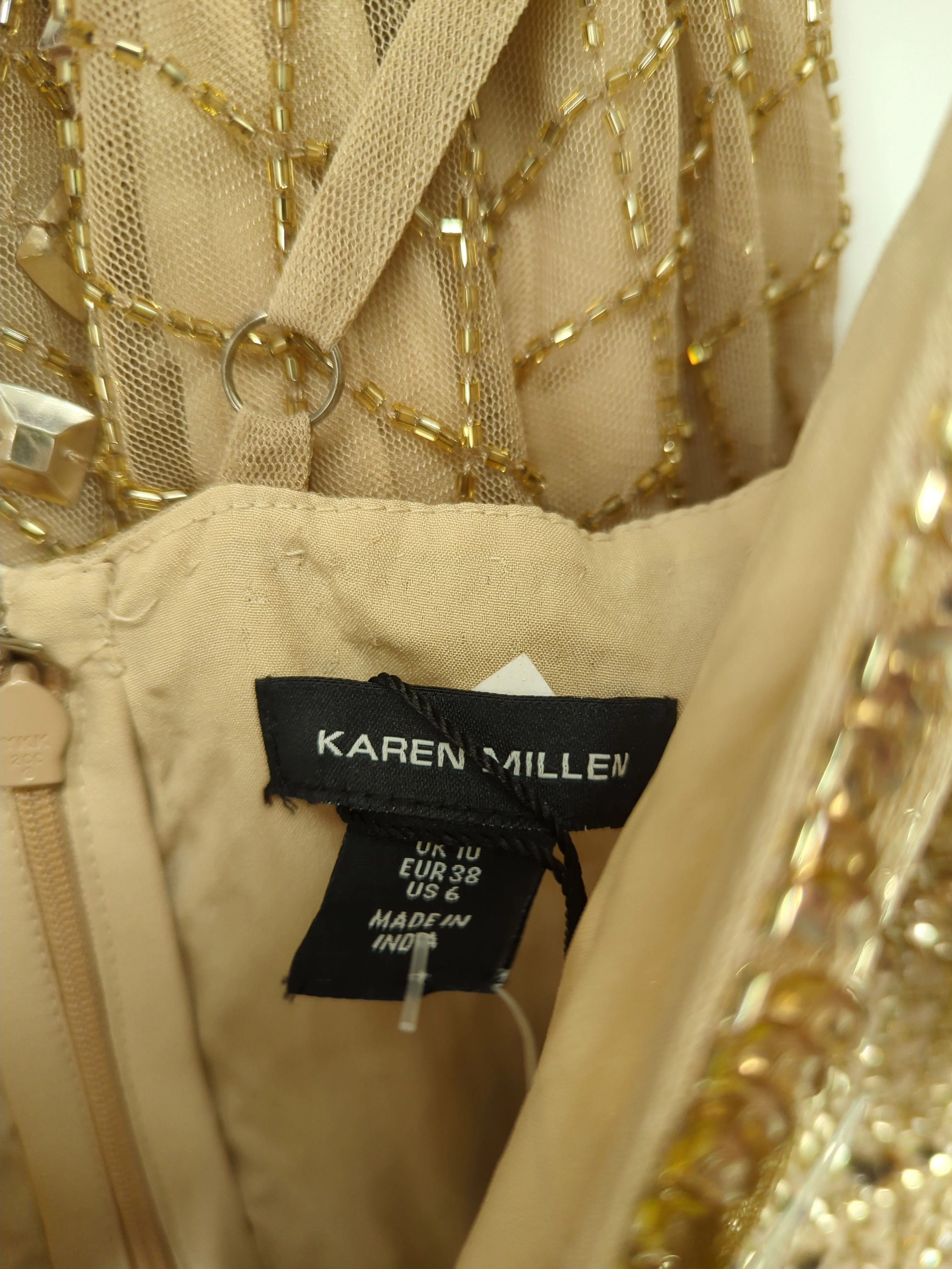 Karen Millen Maxi Dress UK10 in Tan RRP £359 - Image 5
