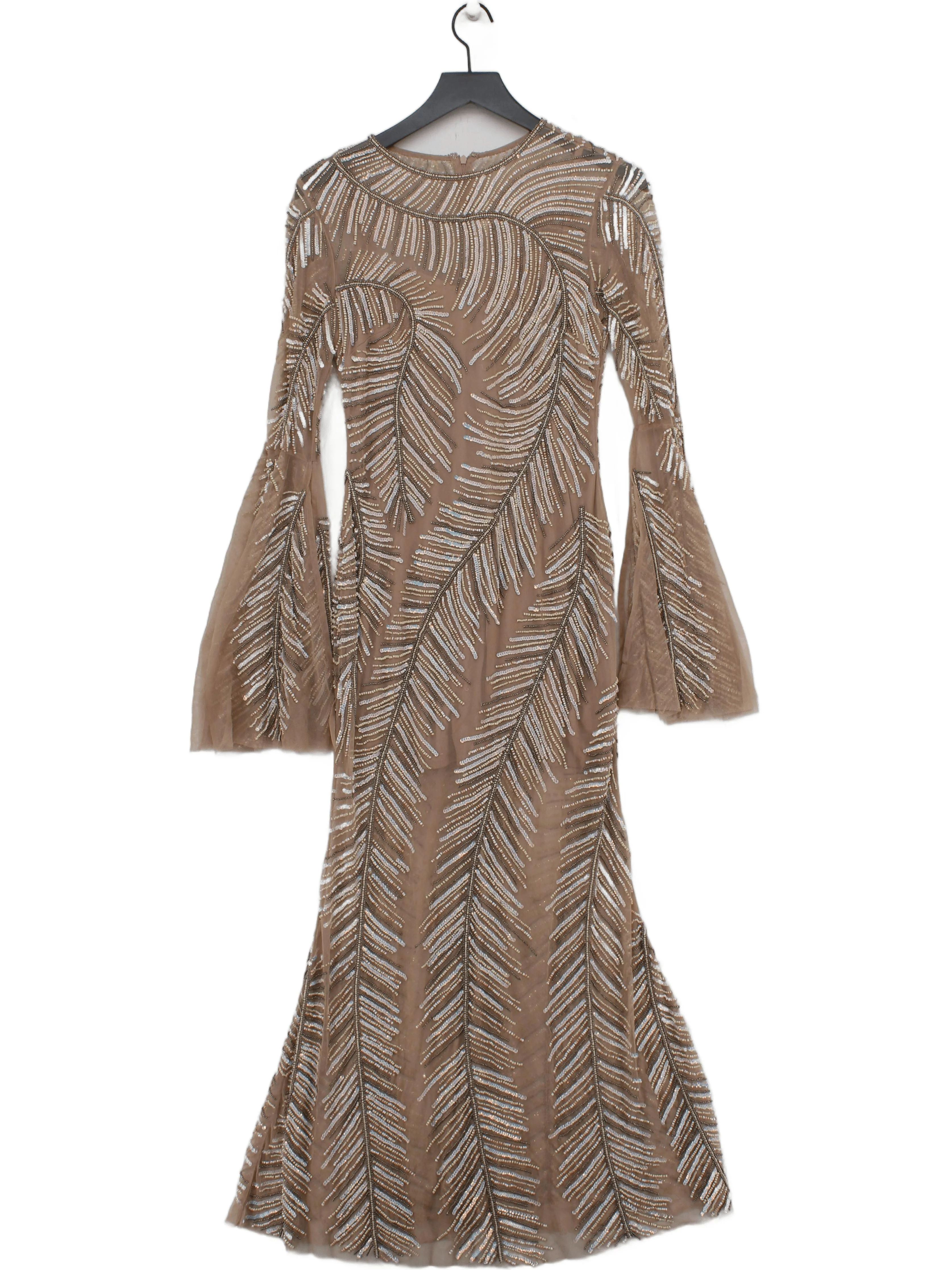 Karen Millen Maxi Dress UK10 in Tan RRP £369