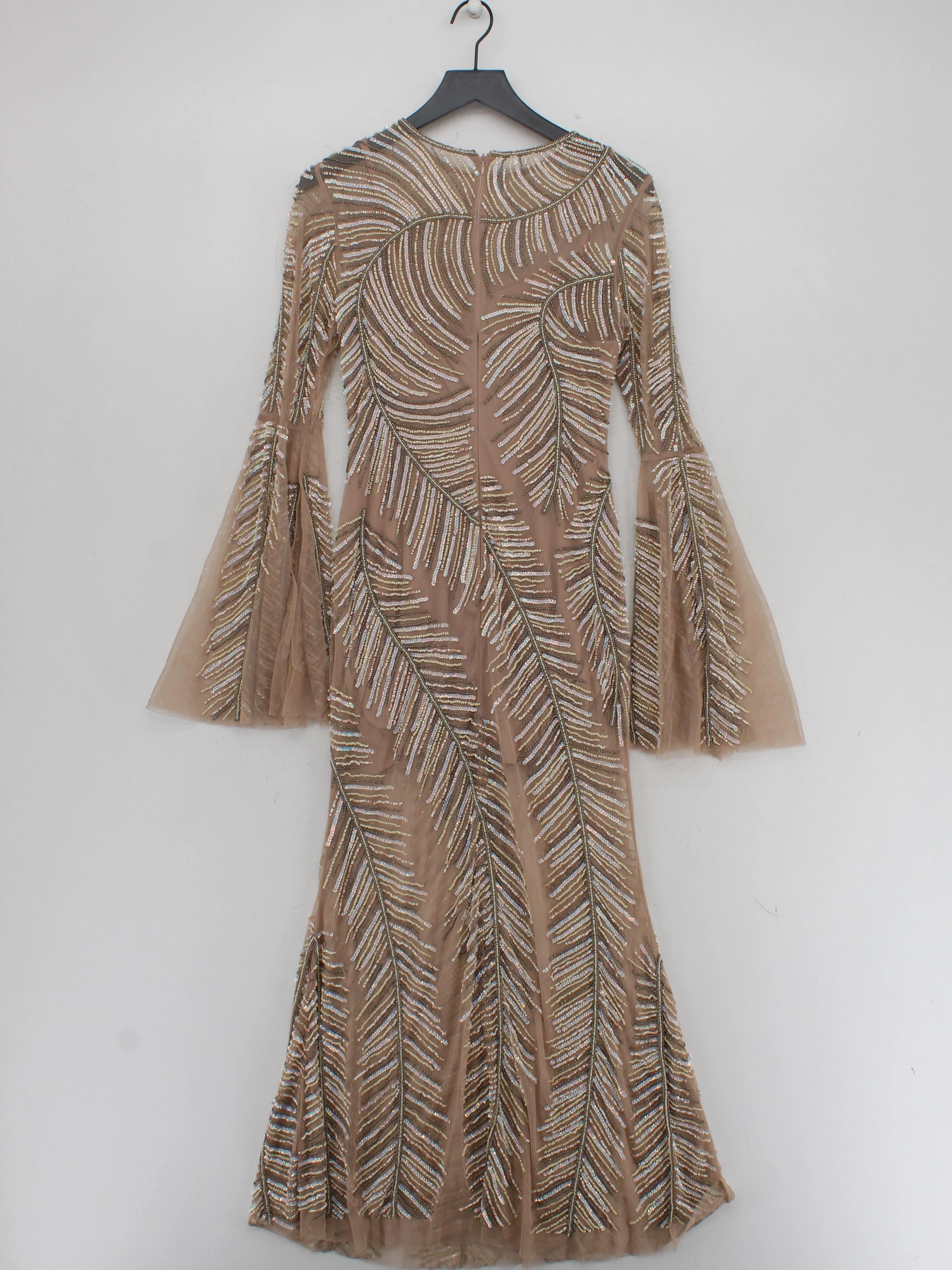Karen Millen Maxi Dress UK10 in Tan RRP £369 - Image 2