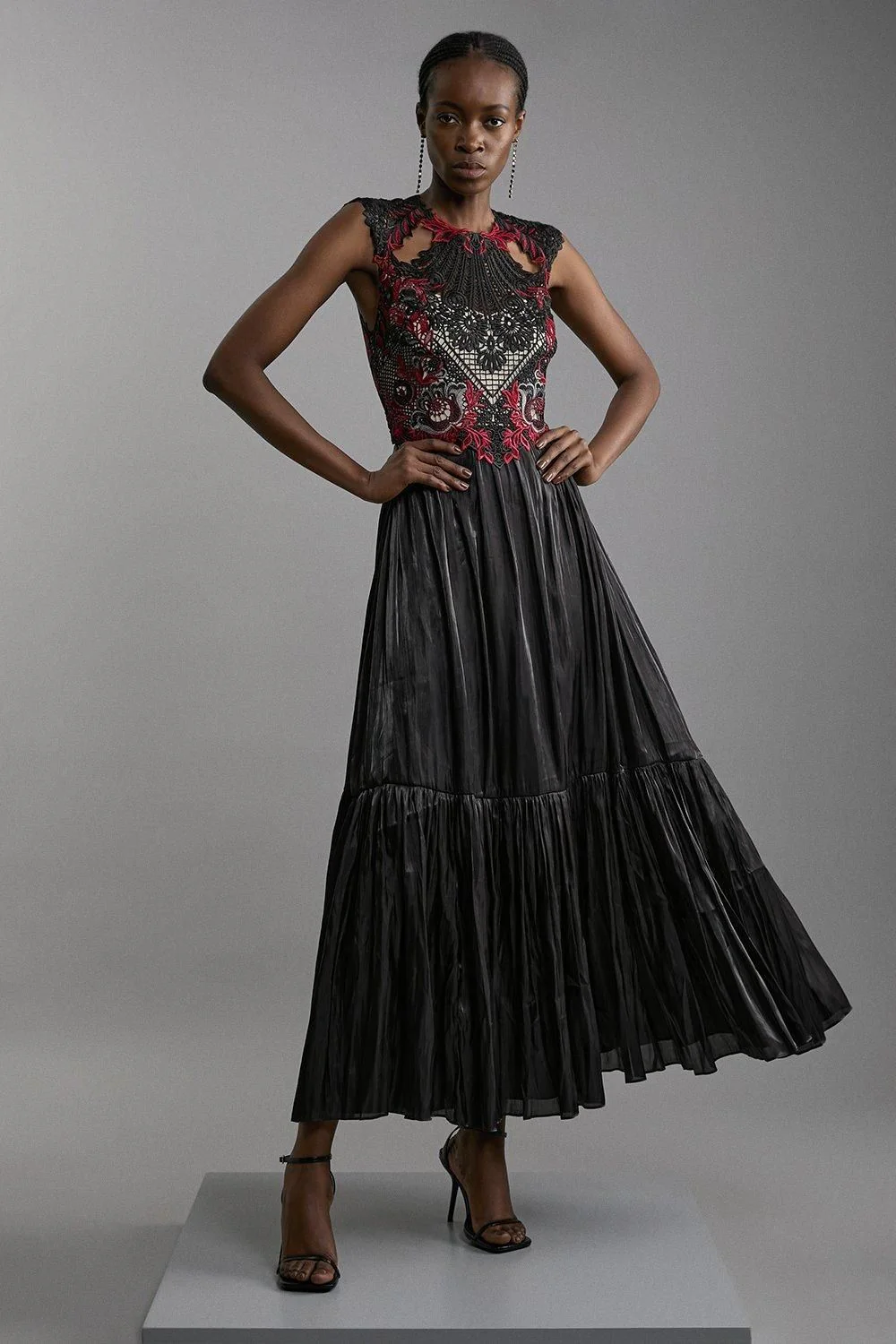 Karen Millen Maxi Dress UK12 in Black RRP £279