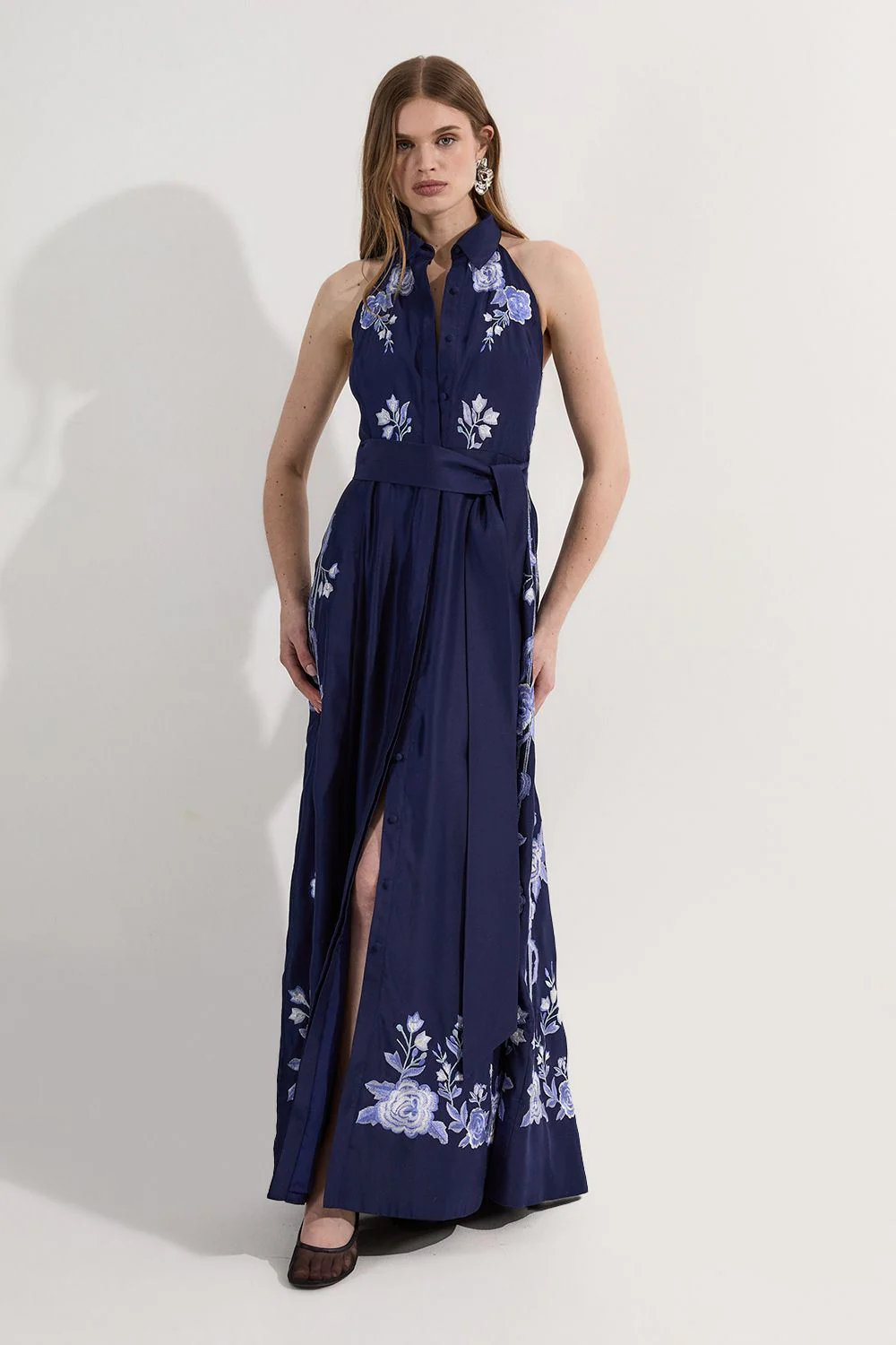 Karen Millen Maxi Dress UK12 in Blue RRP £359