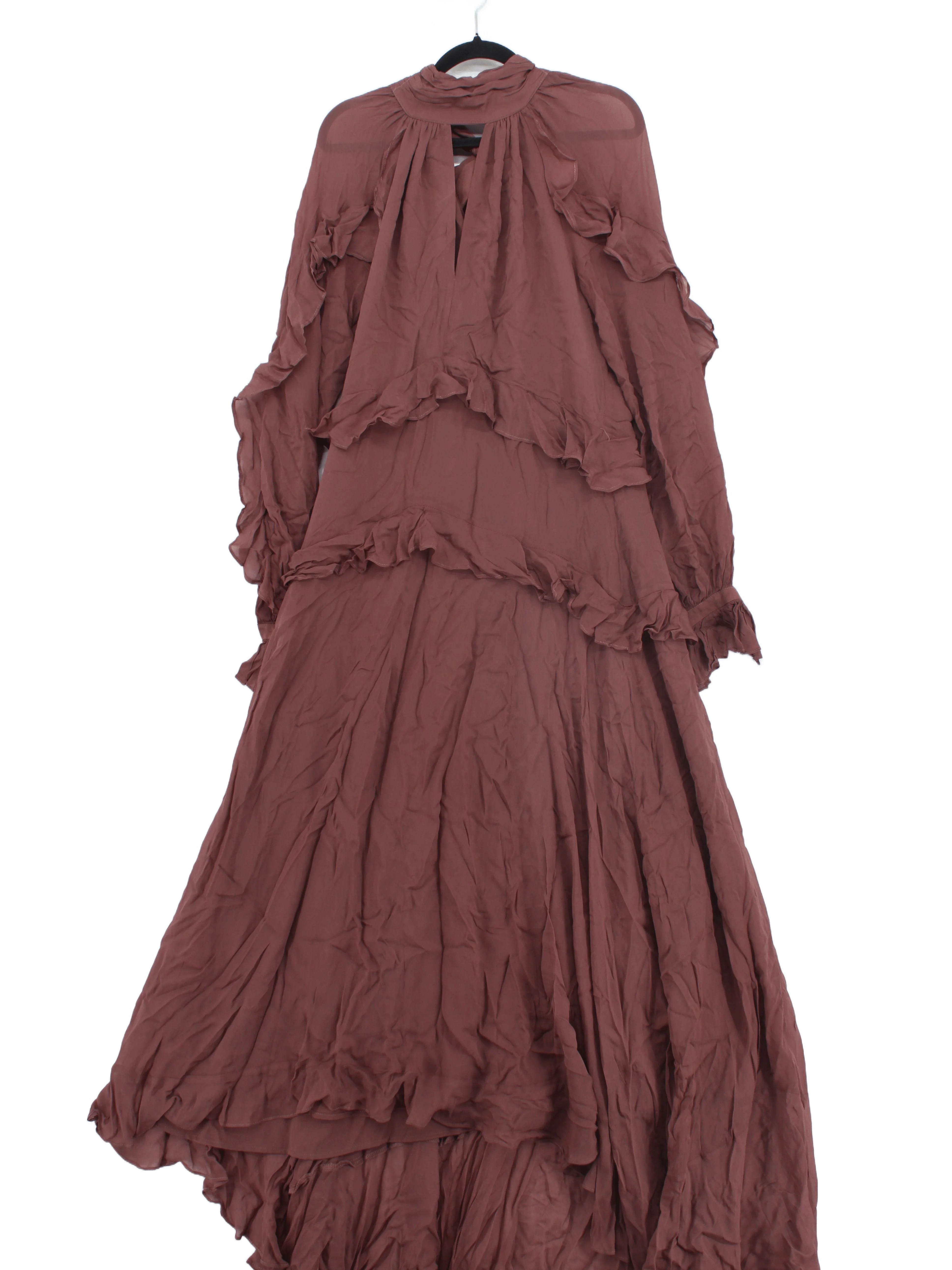 Karen Millen Maxi Dress UK12 in Brown RRP £189
