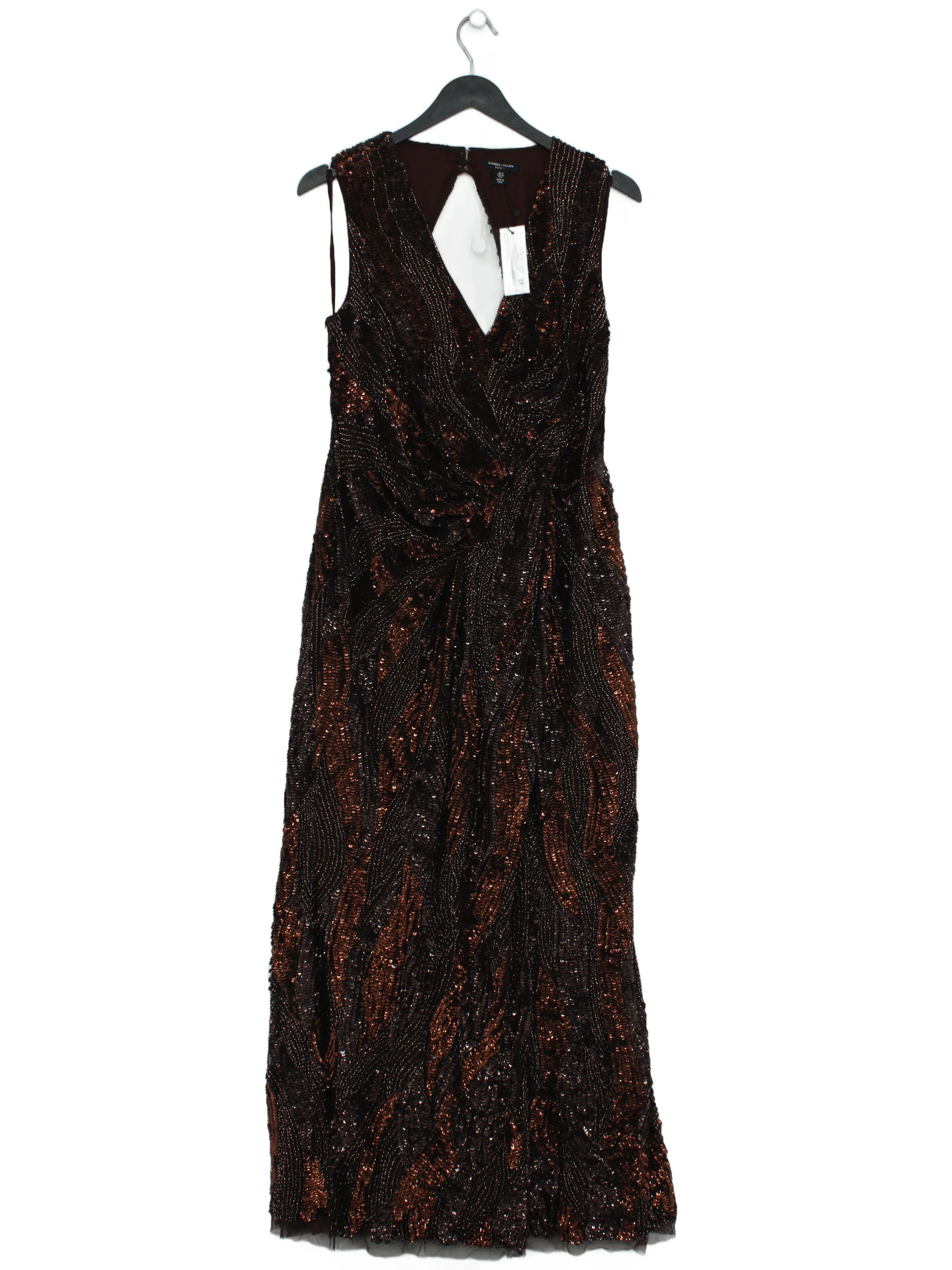 Karen Millen Maxi Dress UK12 in Brown RRP £359