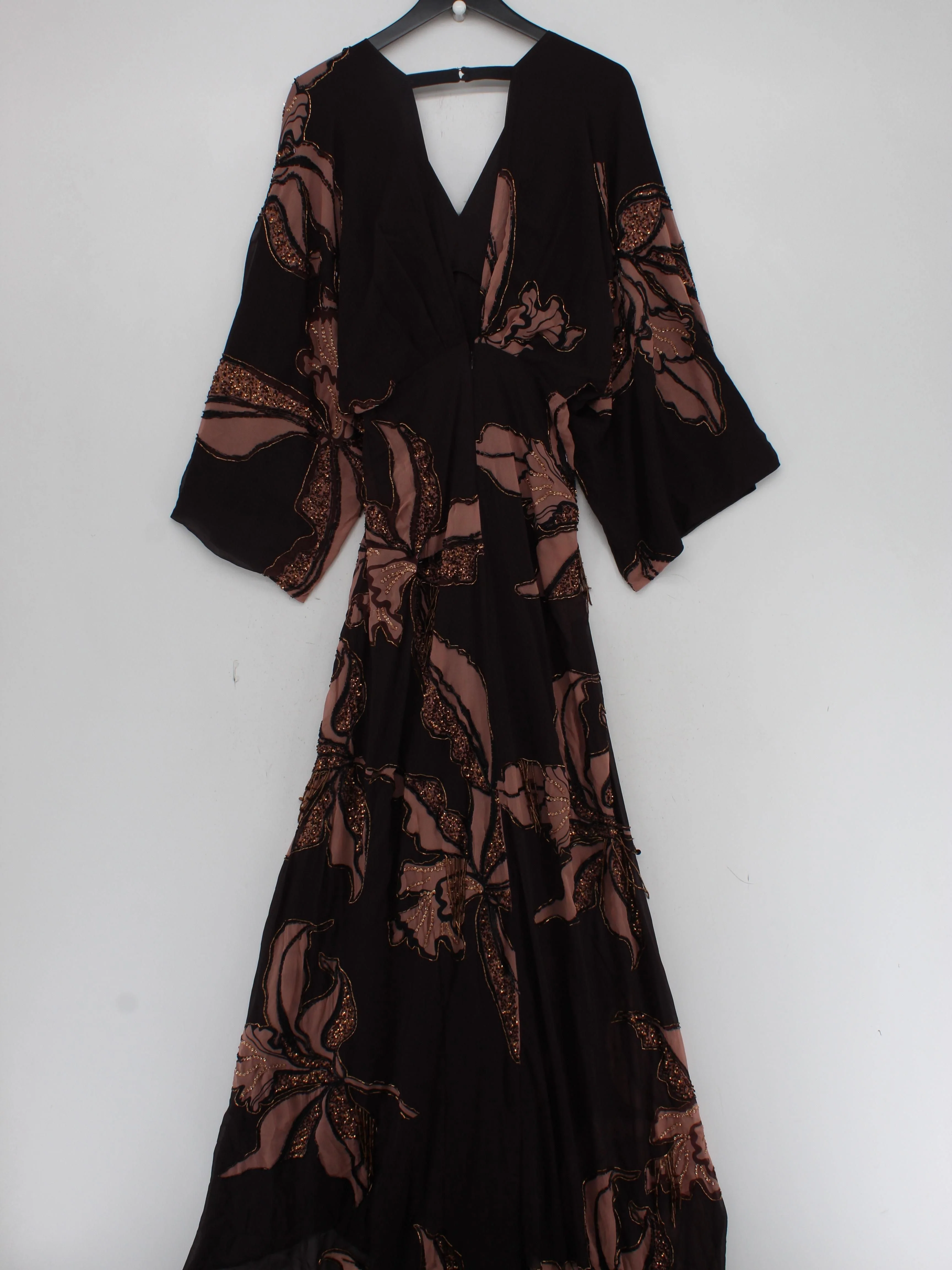 Karen Millen Maxi Dress UK12 in Brown RRP £399 - Image 2