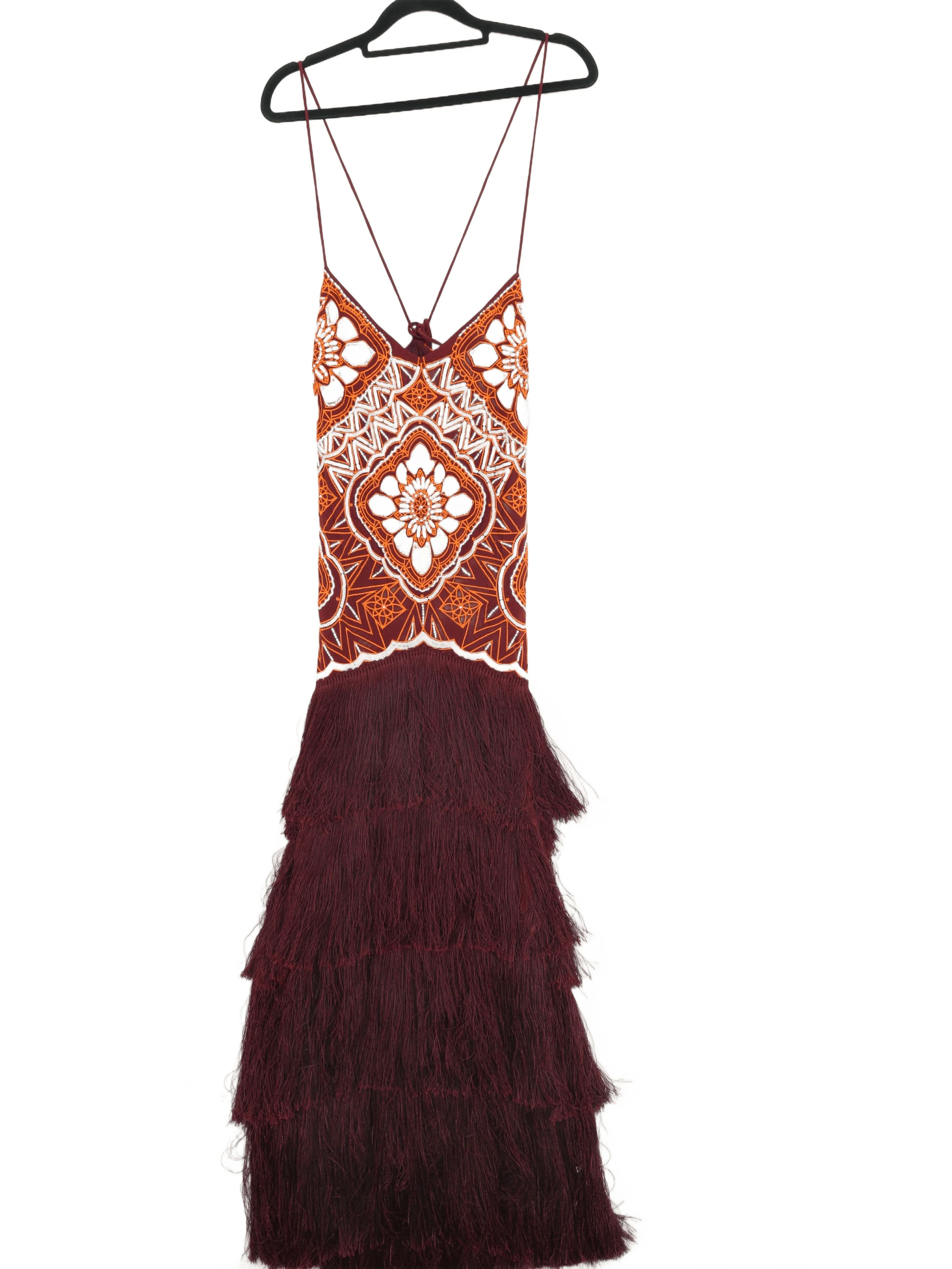 Karen Millen Maxi Dress UK12 in Brown RRP £439