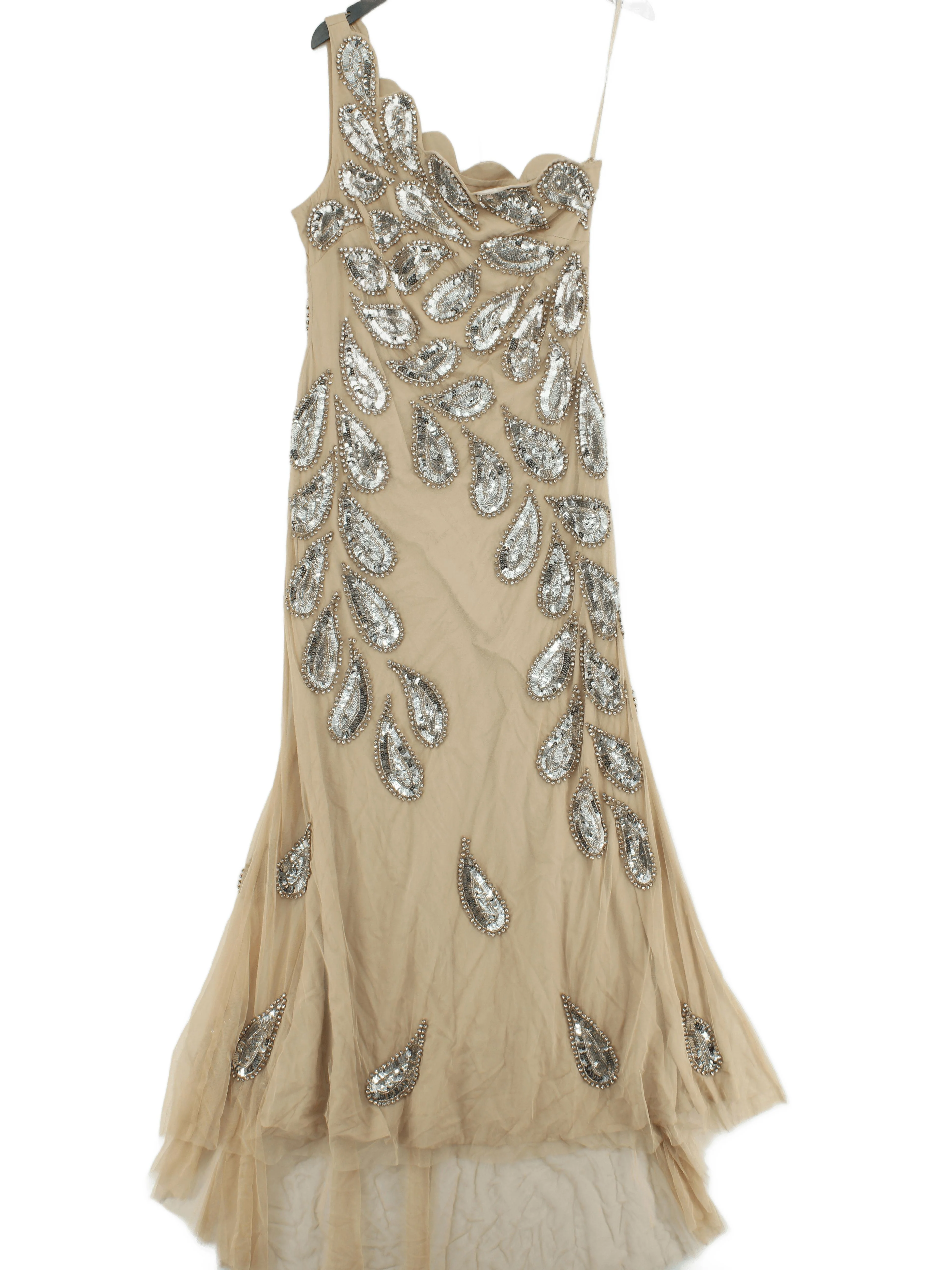 Karen Millen Maxi Dress UK12 in Cream RRP £419