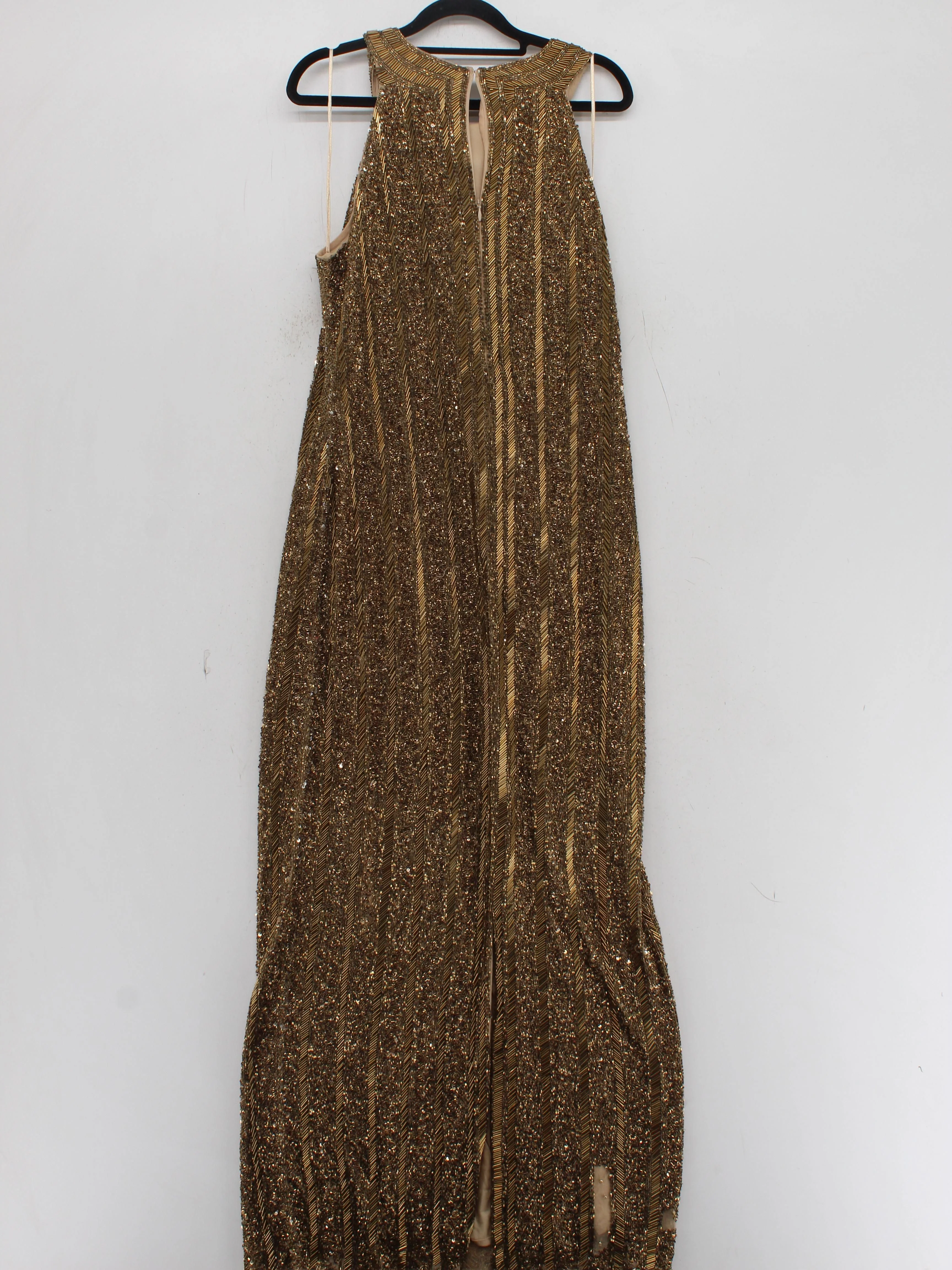Karen Millen Maxi Dress UK12 in Gold RRP £409 - Image 2