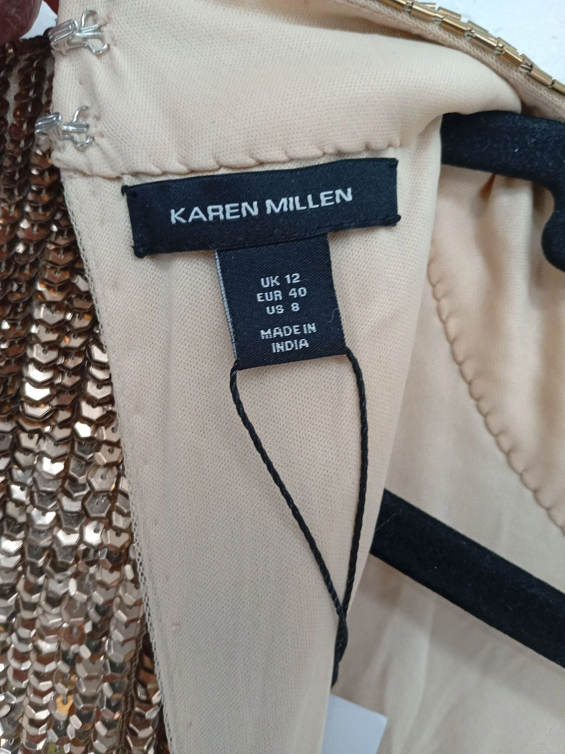 Karen Millen Maxi Dress UK12 in Gold RRP £429 - Image 6