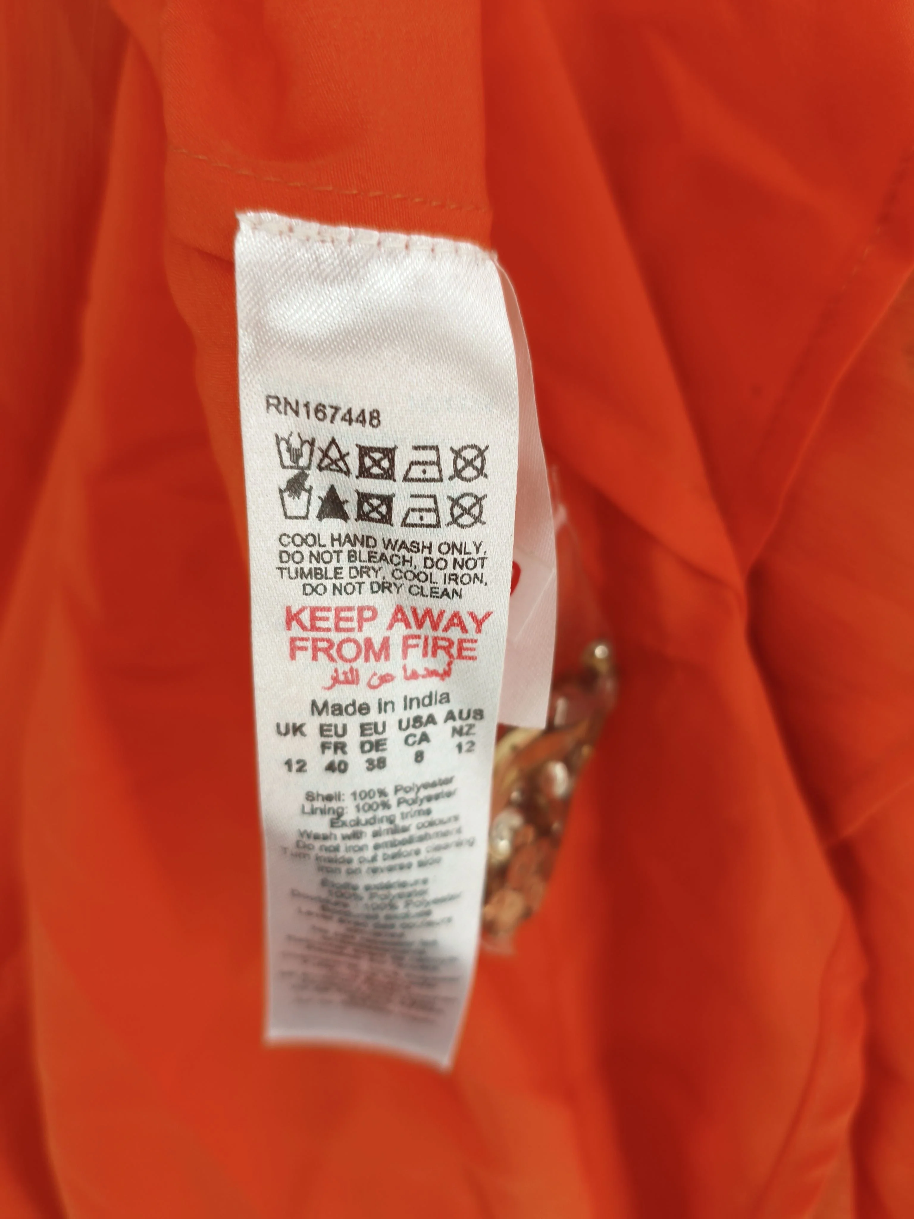 Karen Millen Maxi Dress UK12 in Orange RRP £499 - Image 7