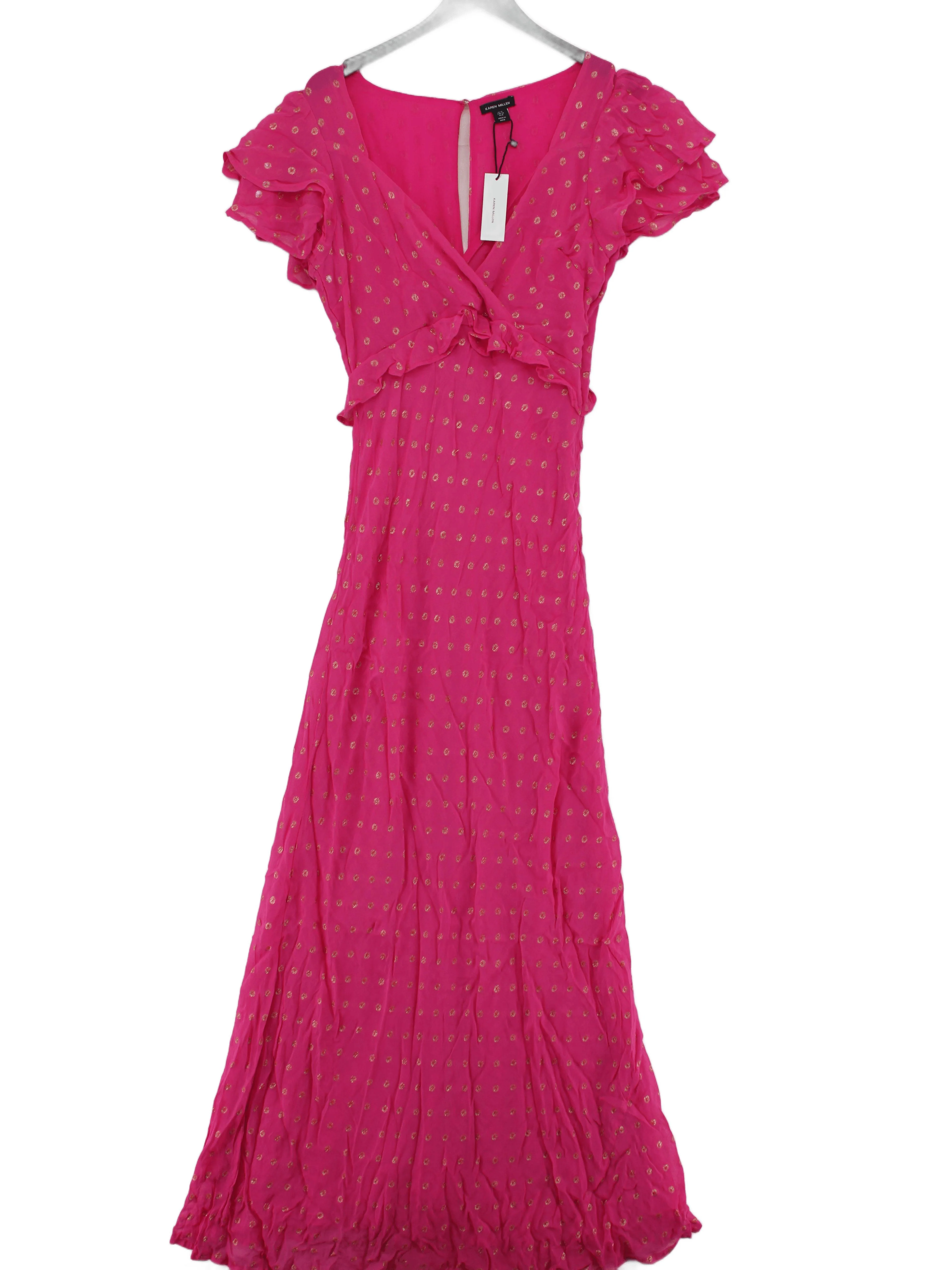 Karen Millen Maxi Dress UK12 in Pink RRP £89