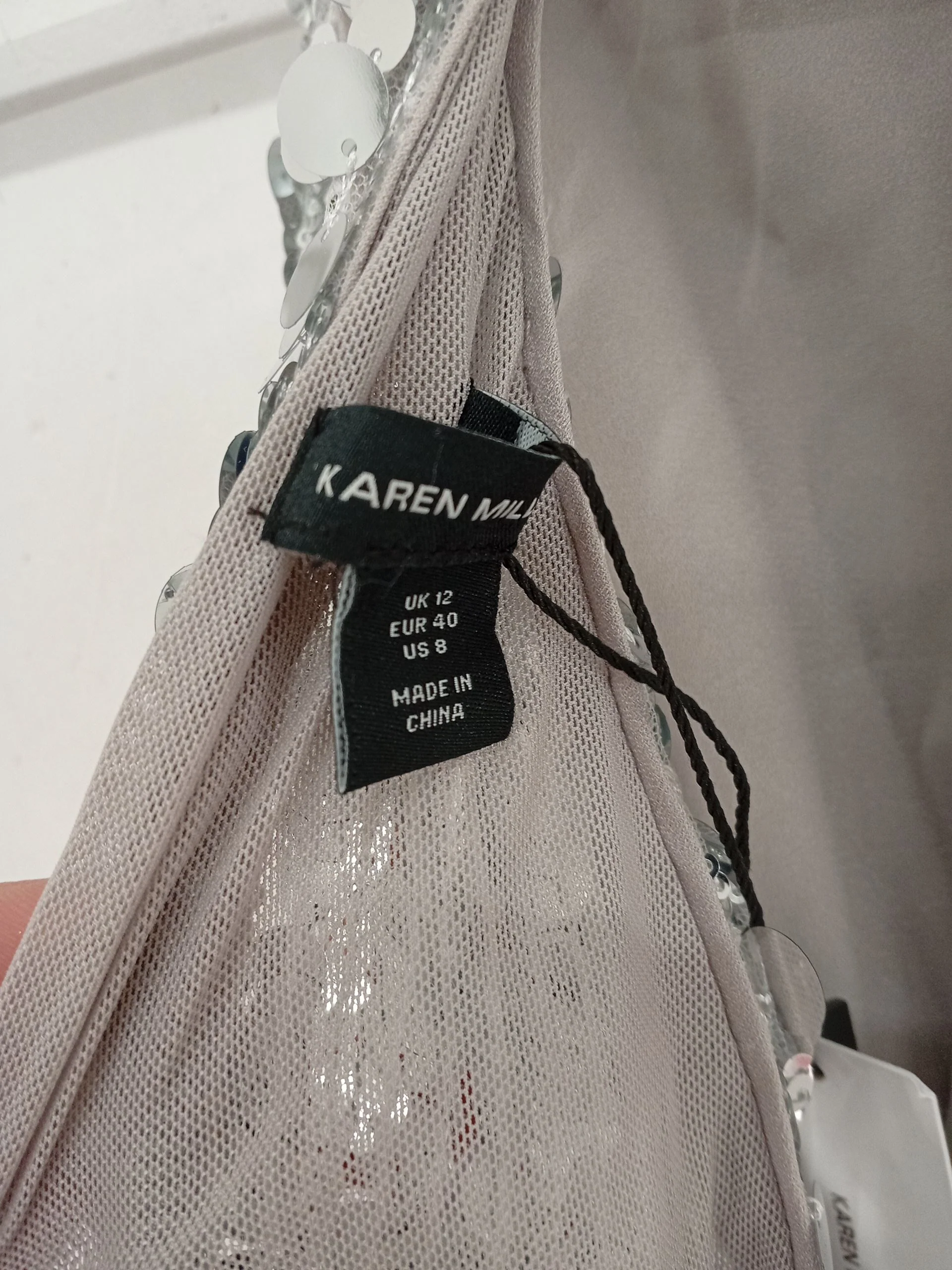 Karen Millen Maxi Dress UK12 in Silver RRP £209 - Image 6