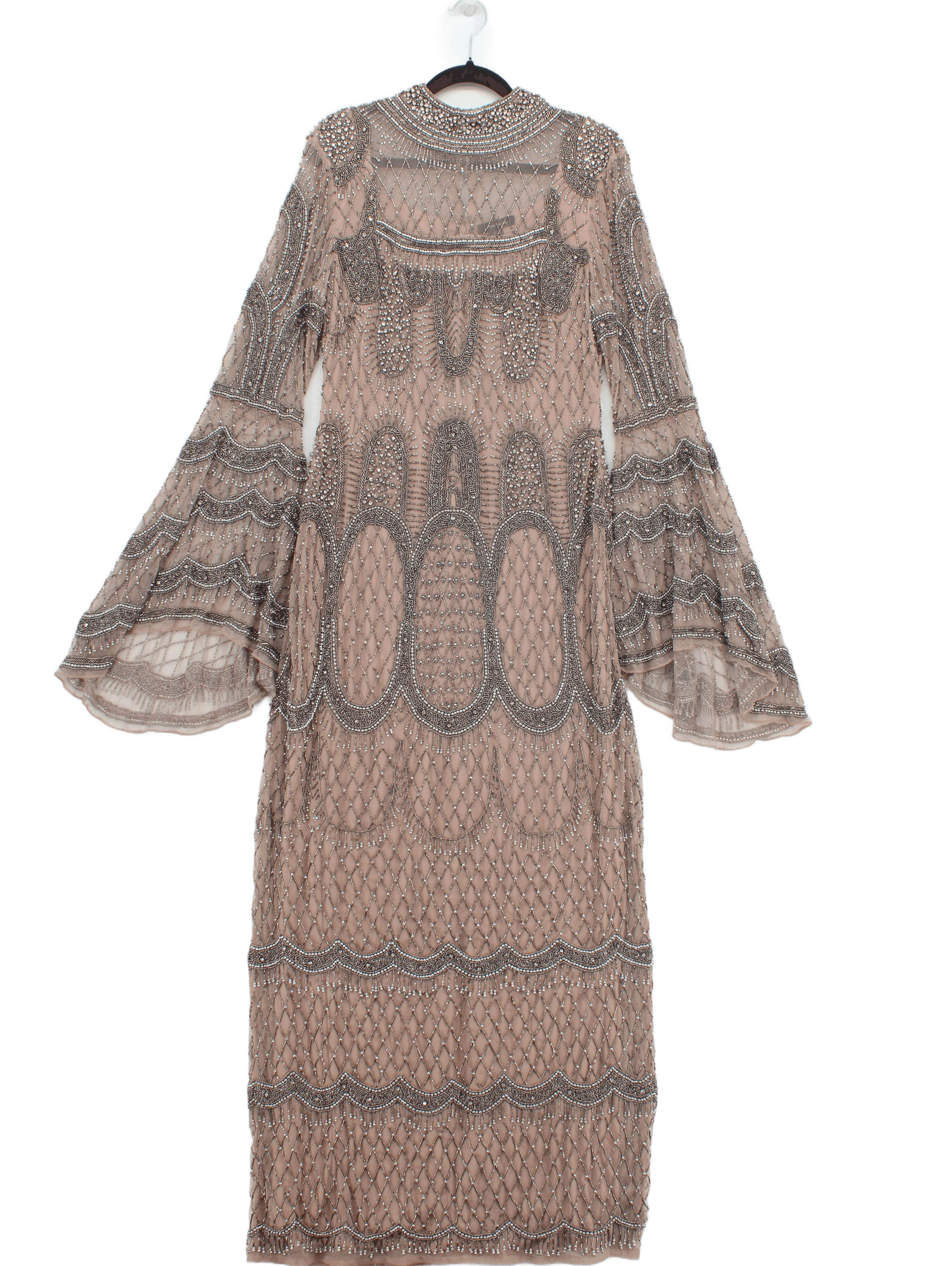 Karen Millen Maxi Dress UK12 in Tan RRP £549