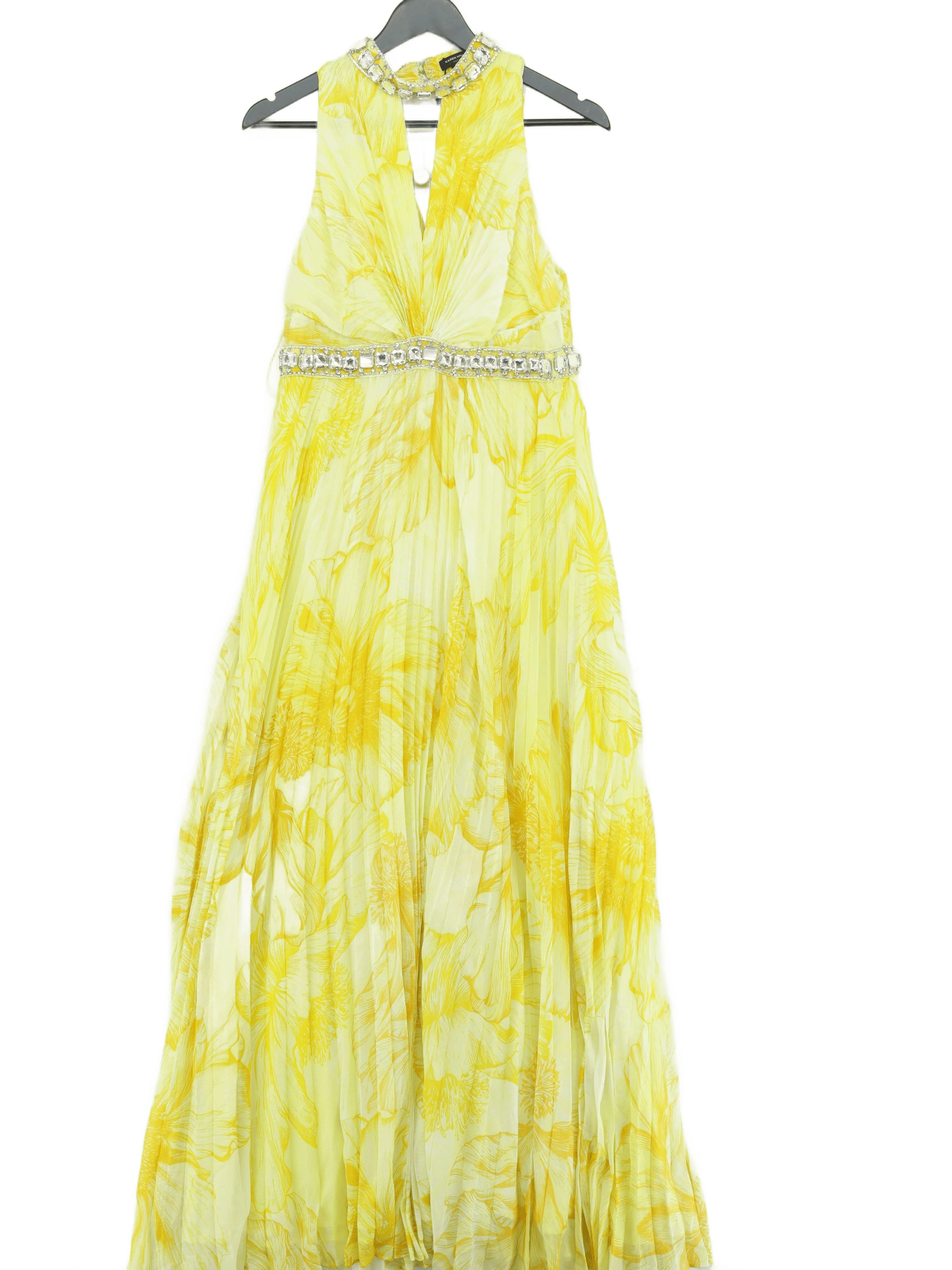 Karen Millen Maxi Dress UK12 in Yellow RRP £239