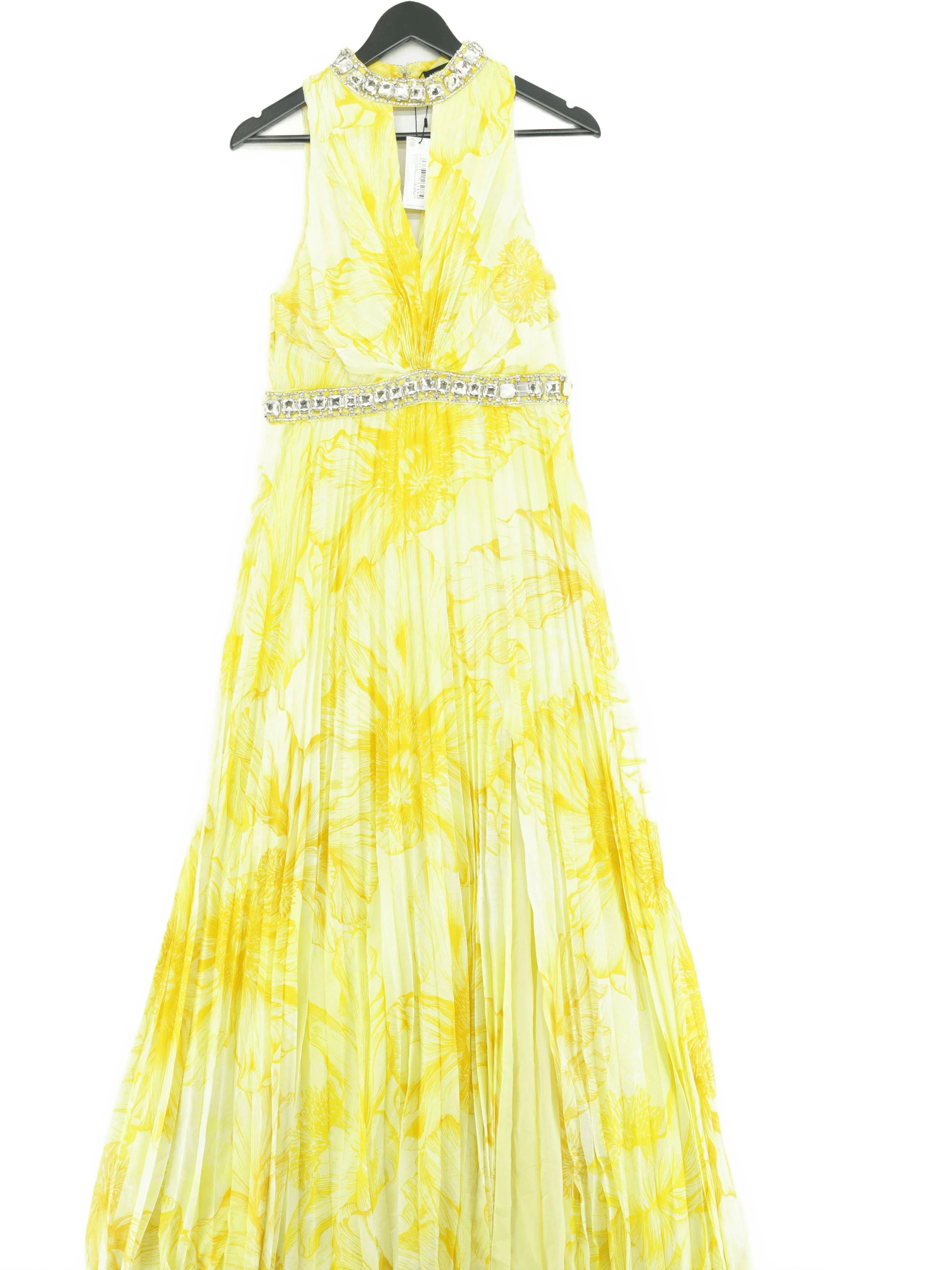 Karen Millen Maxi Dress UK12 in Yellow RRP £249