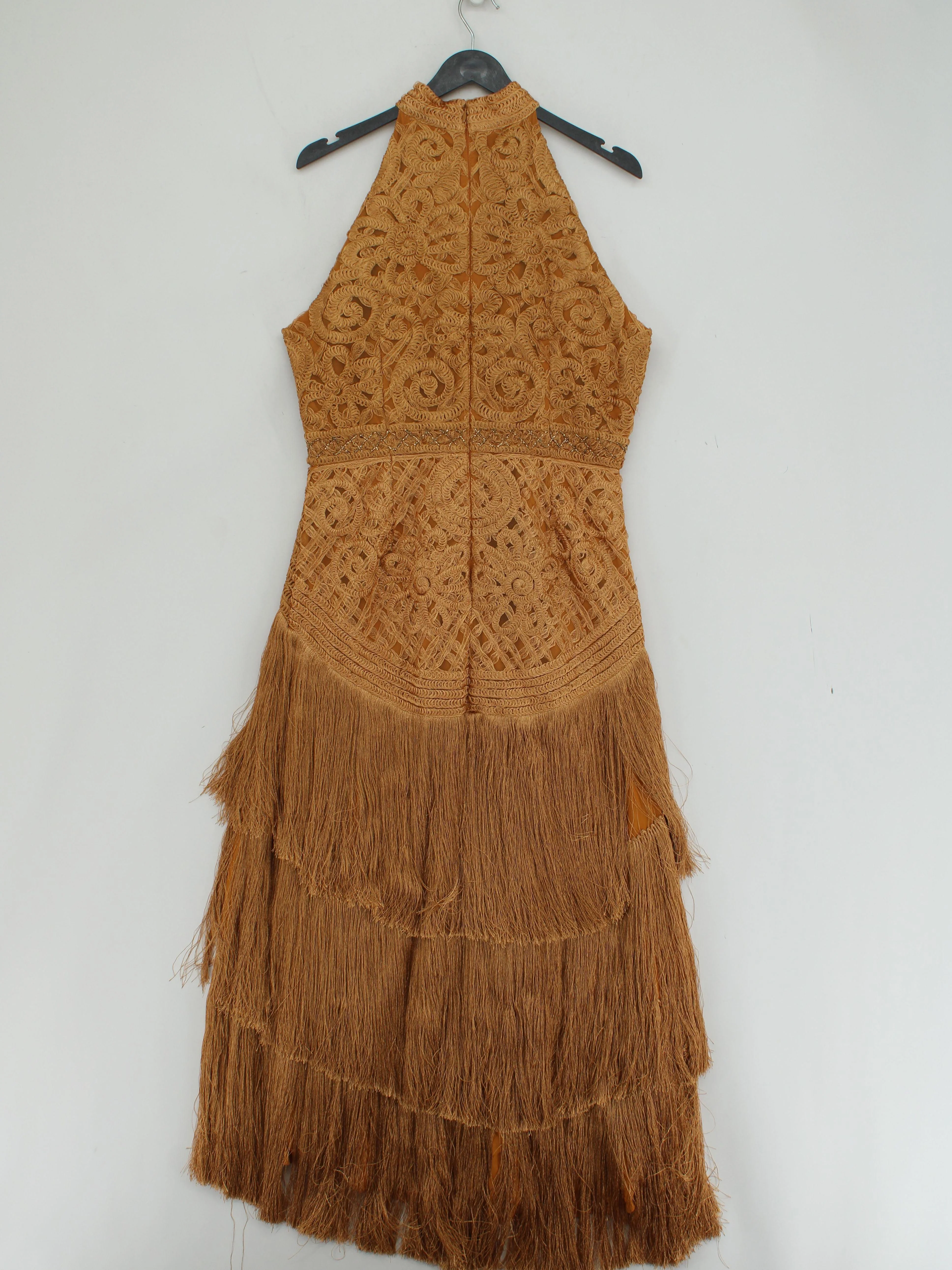 Karen Millen Maxi Dress UK14 in Gold RRP £429 - Image 2
