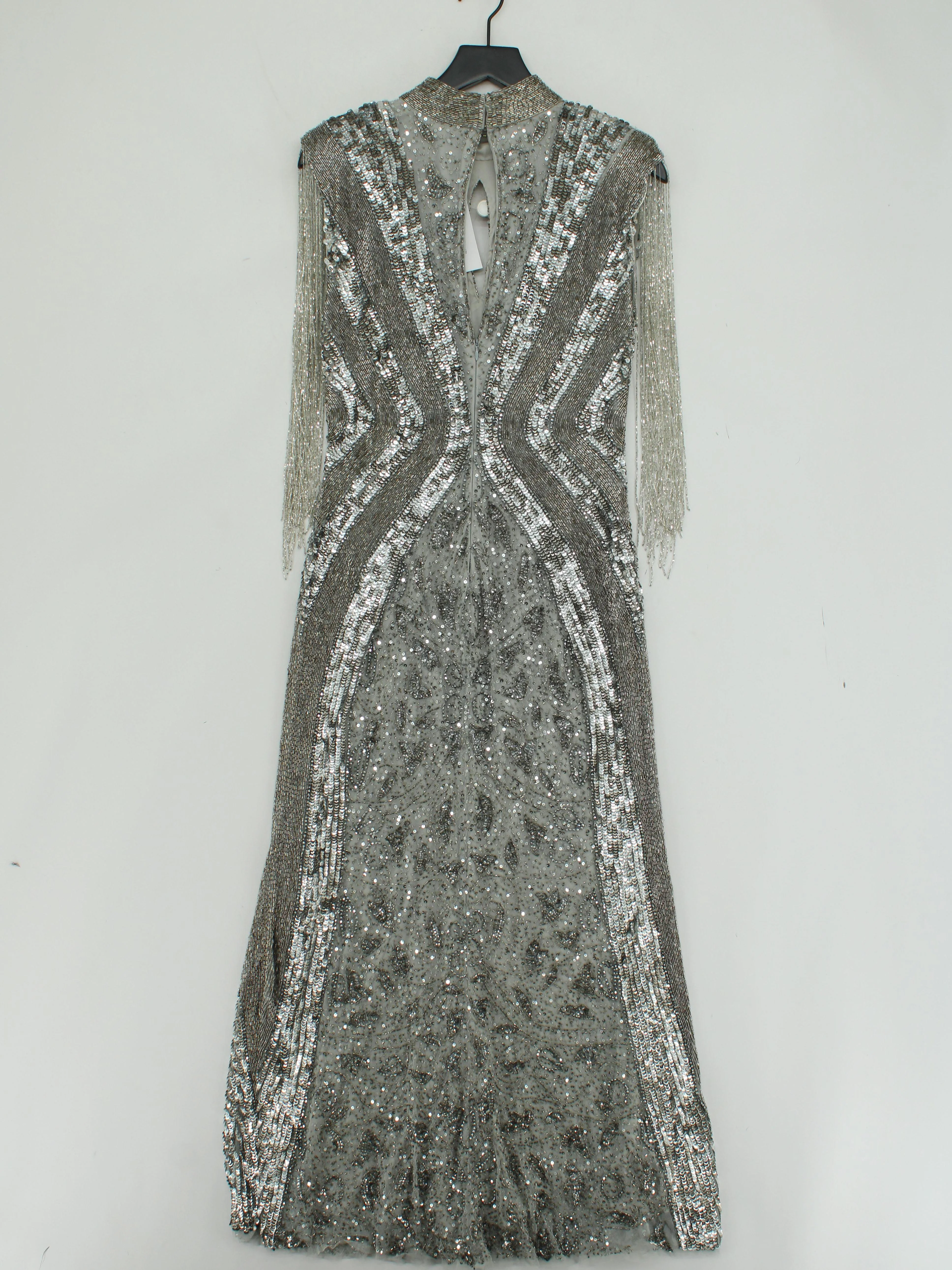 Karen Millen Maxi Dress UK14 in Silver RRP £399 - Image 2