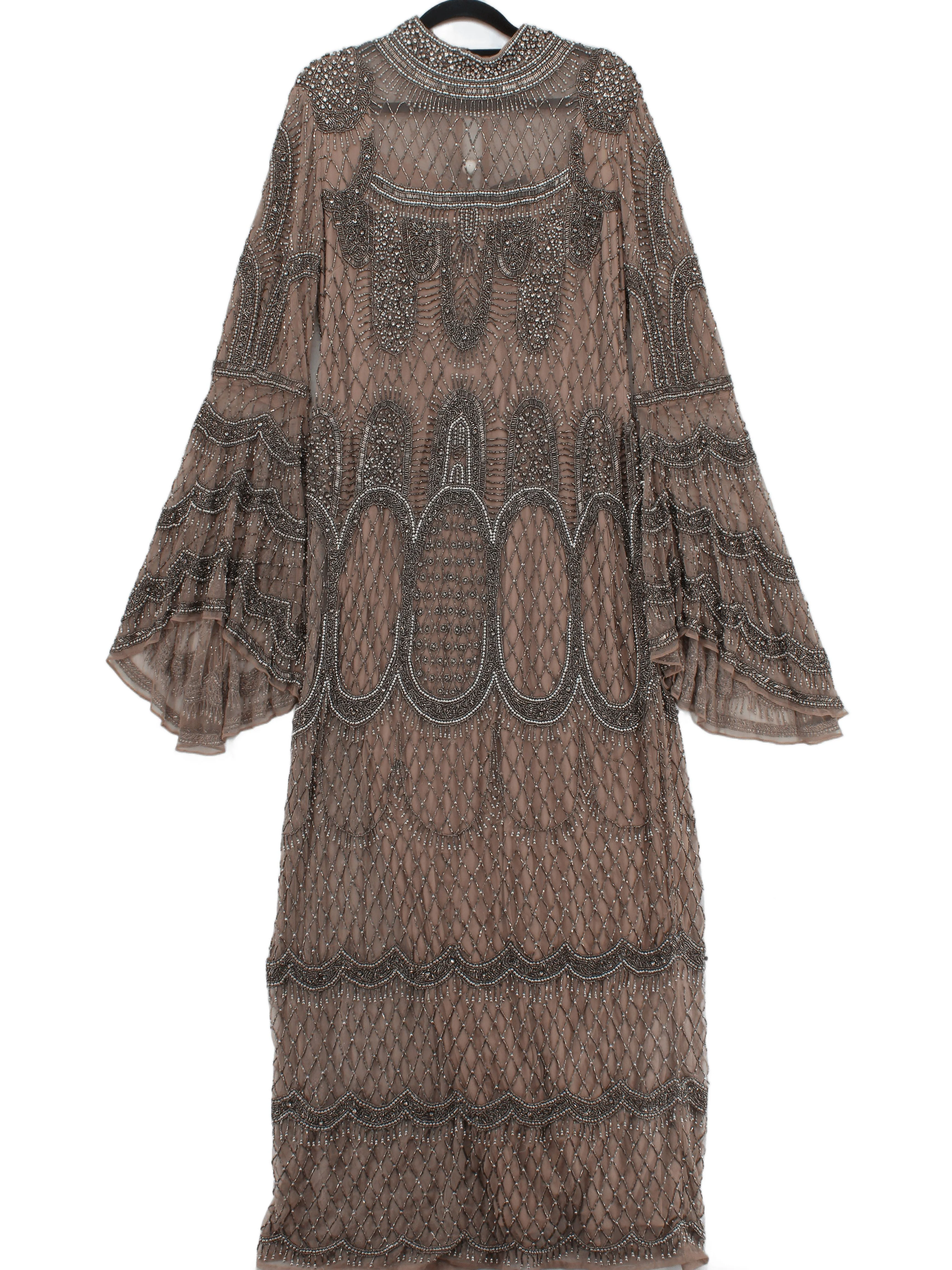 Karen Millen Maxi Dress UK14 in Tan RRP £549