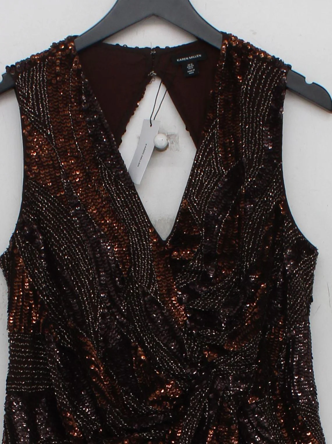 Karen Millen Maxi Dress UK16 in Brown RRP £359 - Image 3