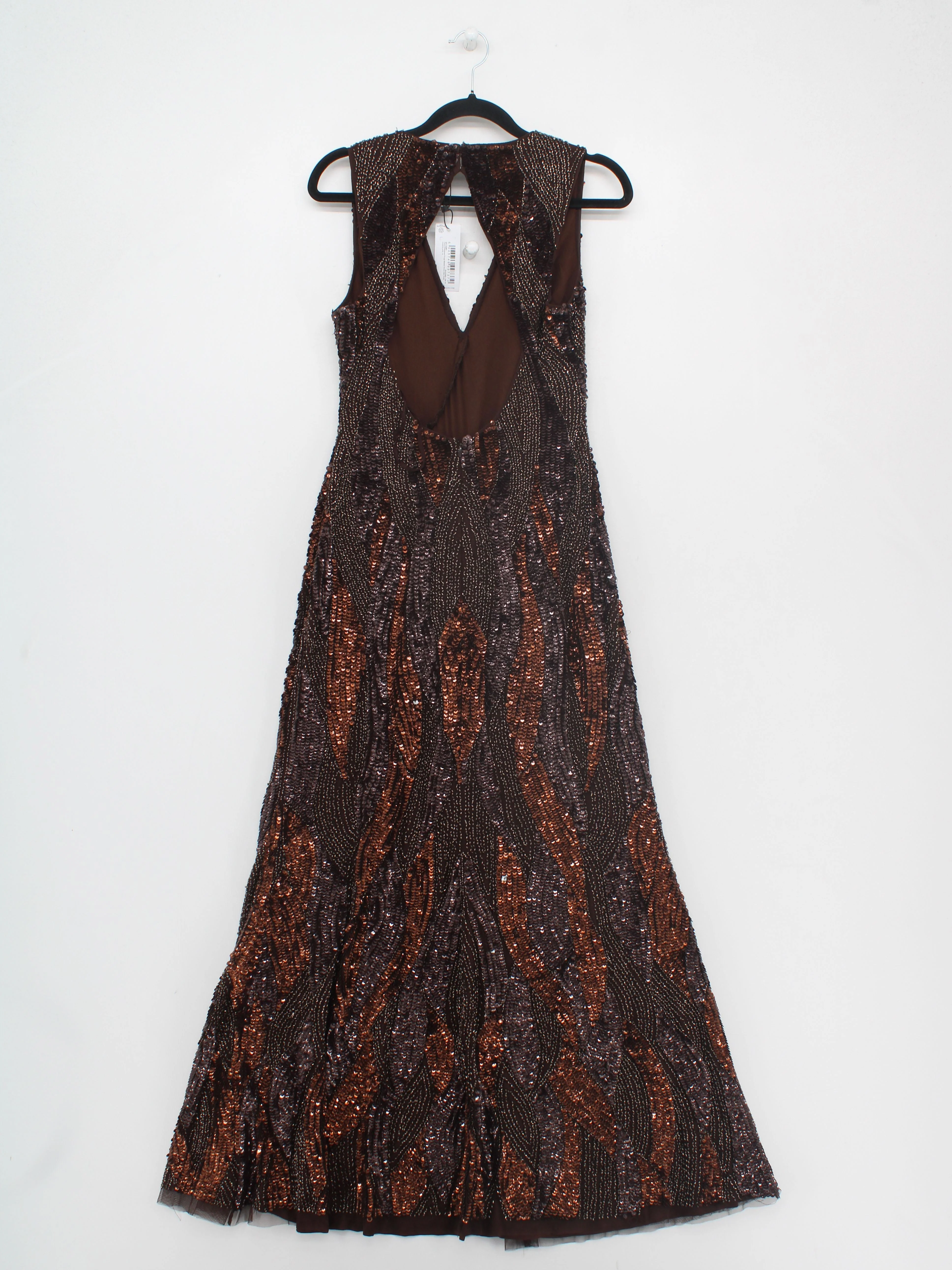 Karen Millen Maxi Dress UK8 in Brown RRP £359 - Image 2