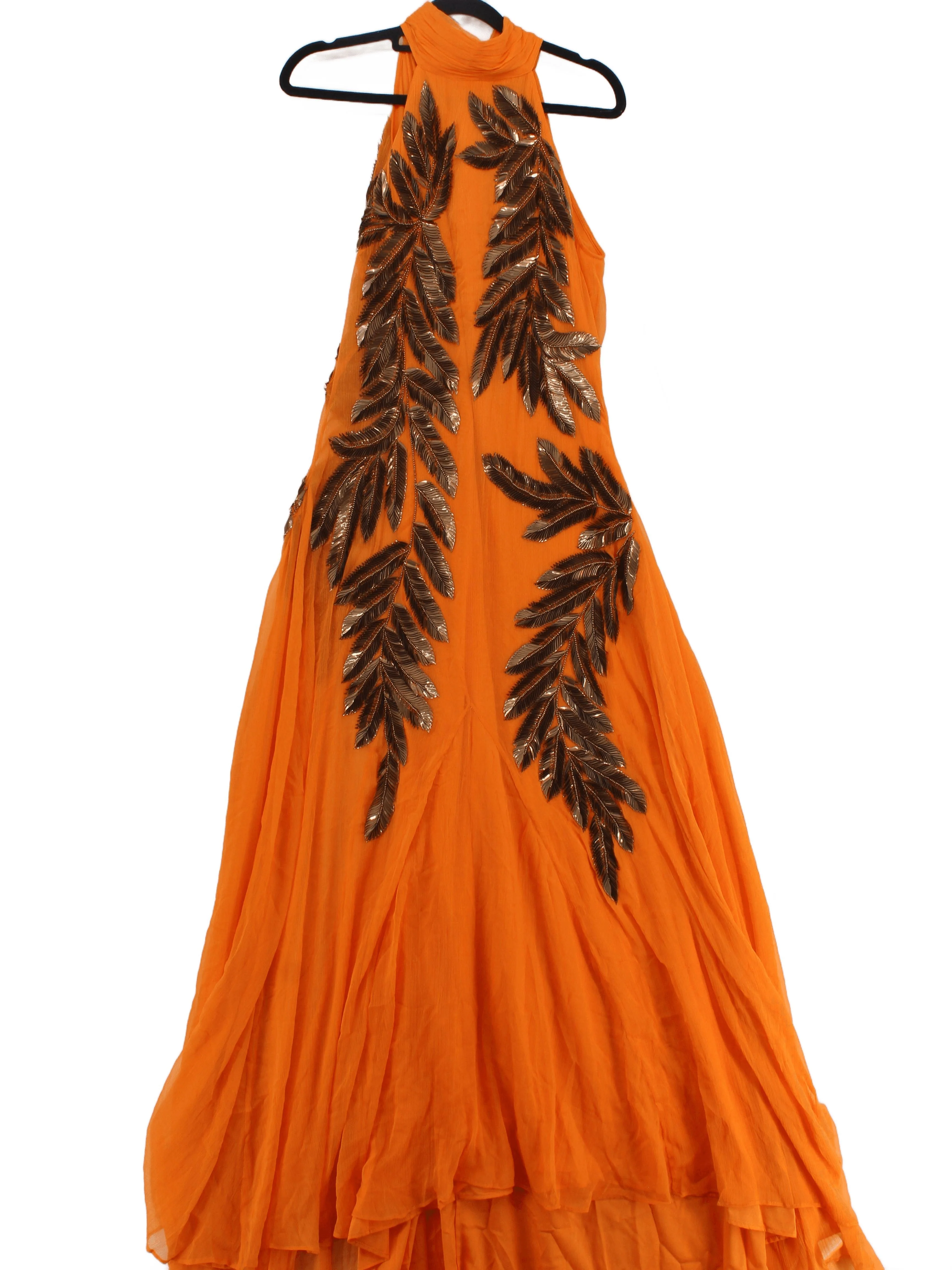 Karen Millen Maxi Dress UK8 in Orange RRP £459