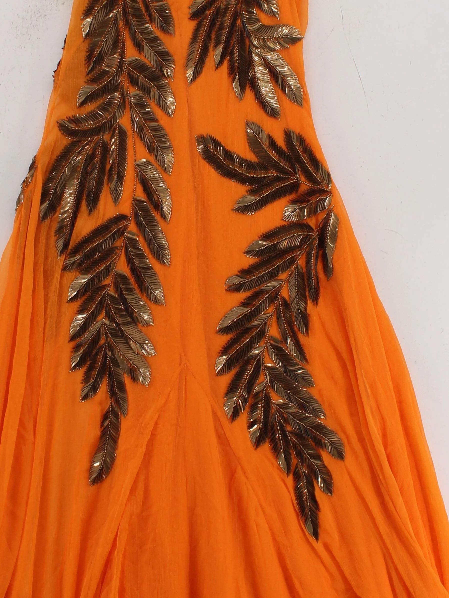 Karen Millen Maxi Dress UK8 in Orange RRP £459 - Image 3