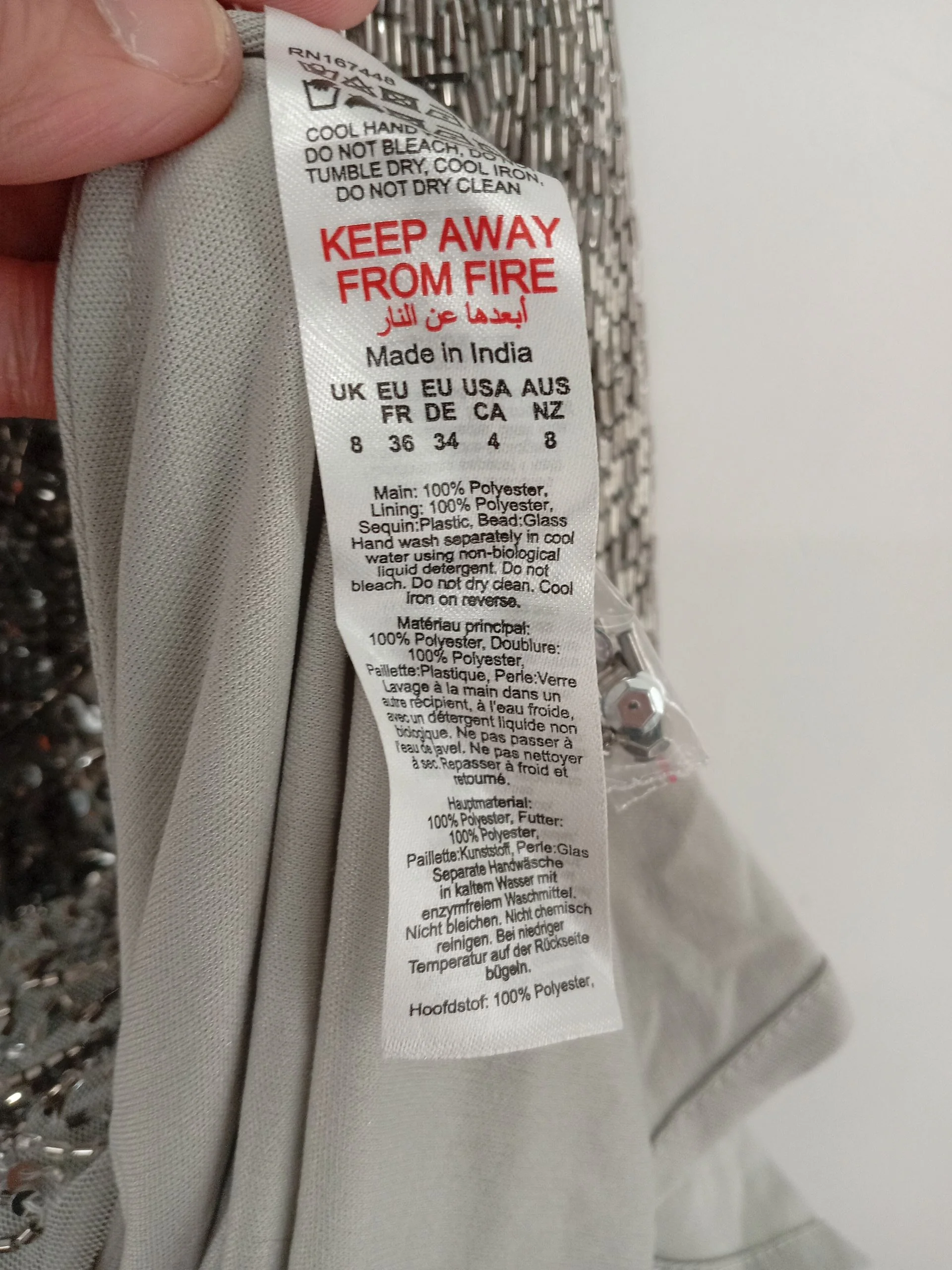 Karen Millen Maxi Dress UK8 in Silver RRP £399 - Image 7