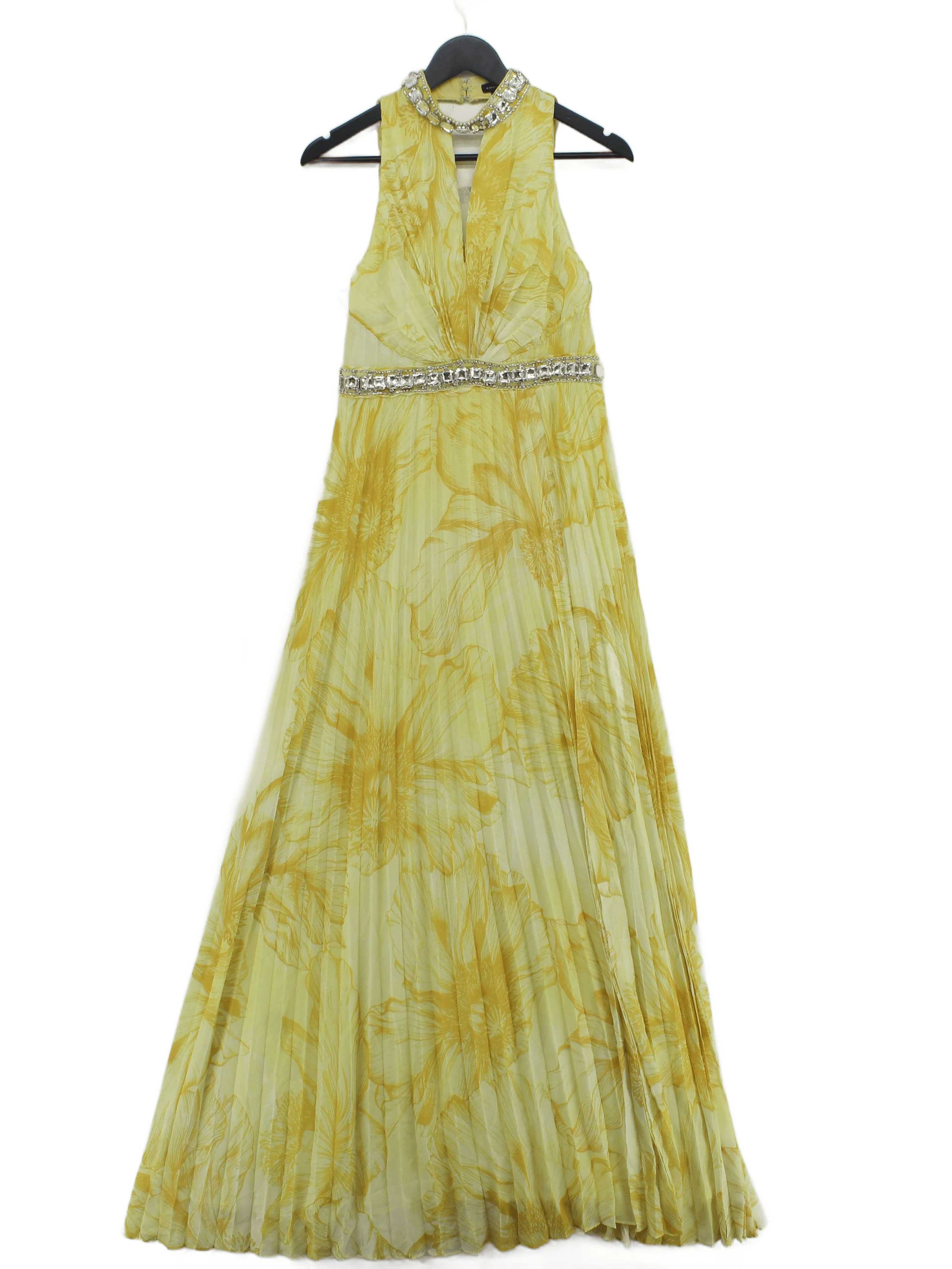 Karen Millen Maxi Dress UK8 in Yellow RRP £249