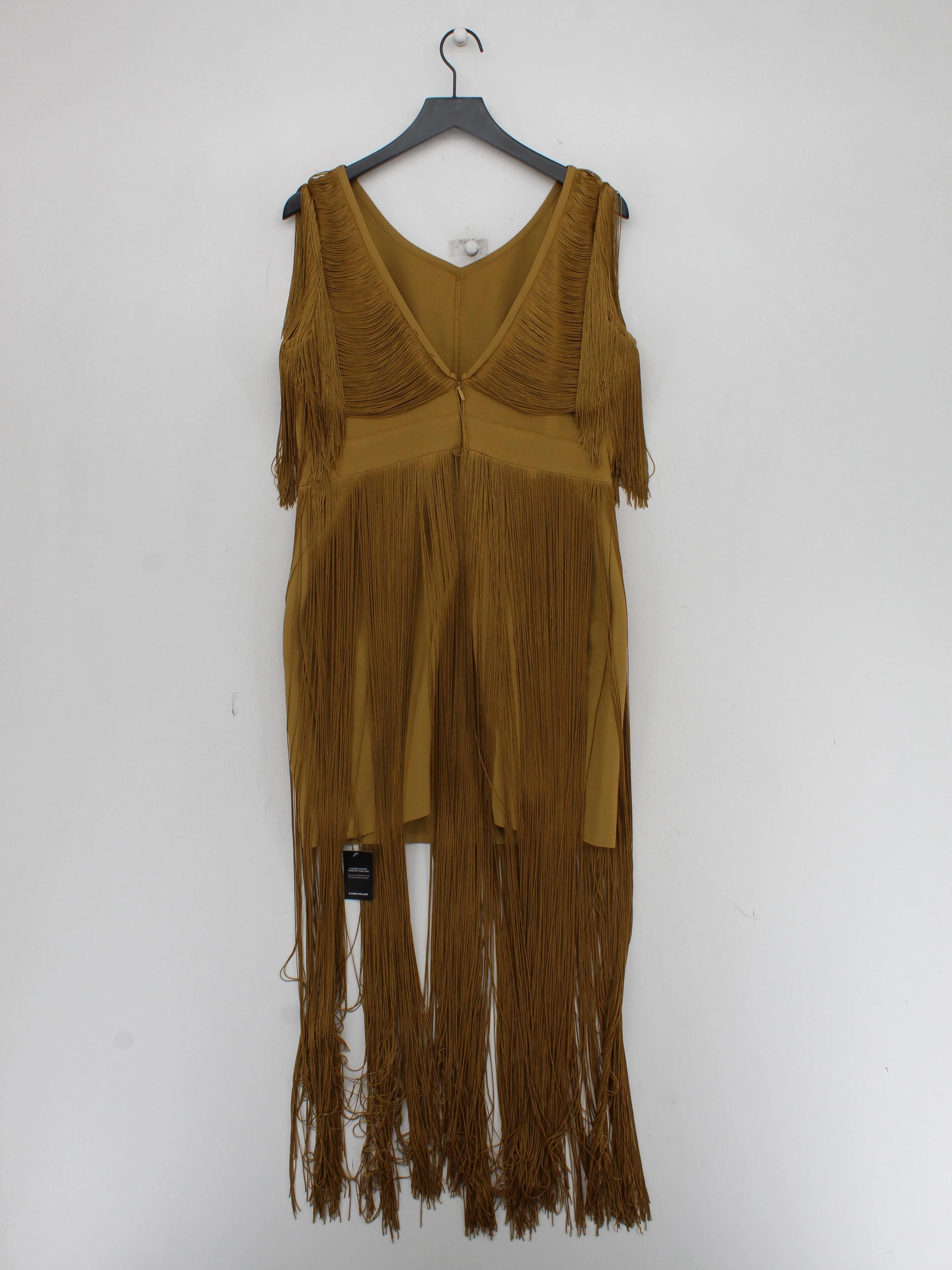 Karen Millen Mini Dress L in Tan RRP £159 - Image 2