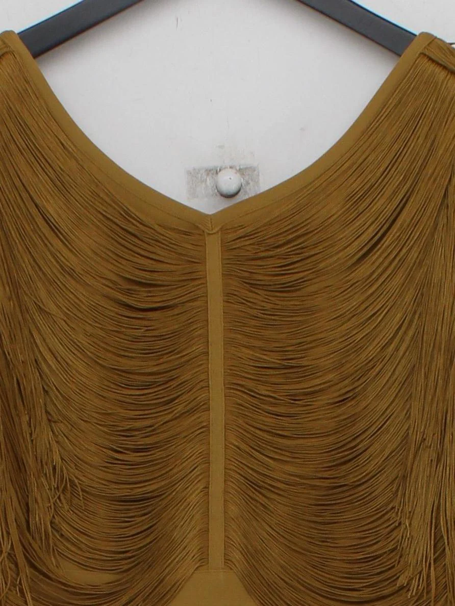 Karen Millen Mini Dress L in Tan RRP £159 - Image 3