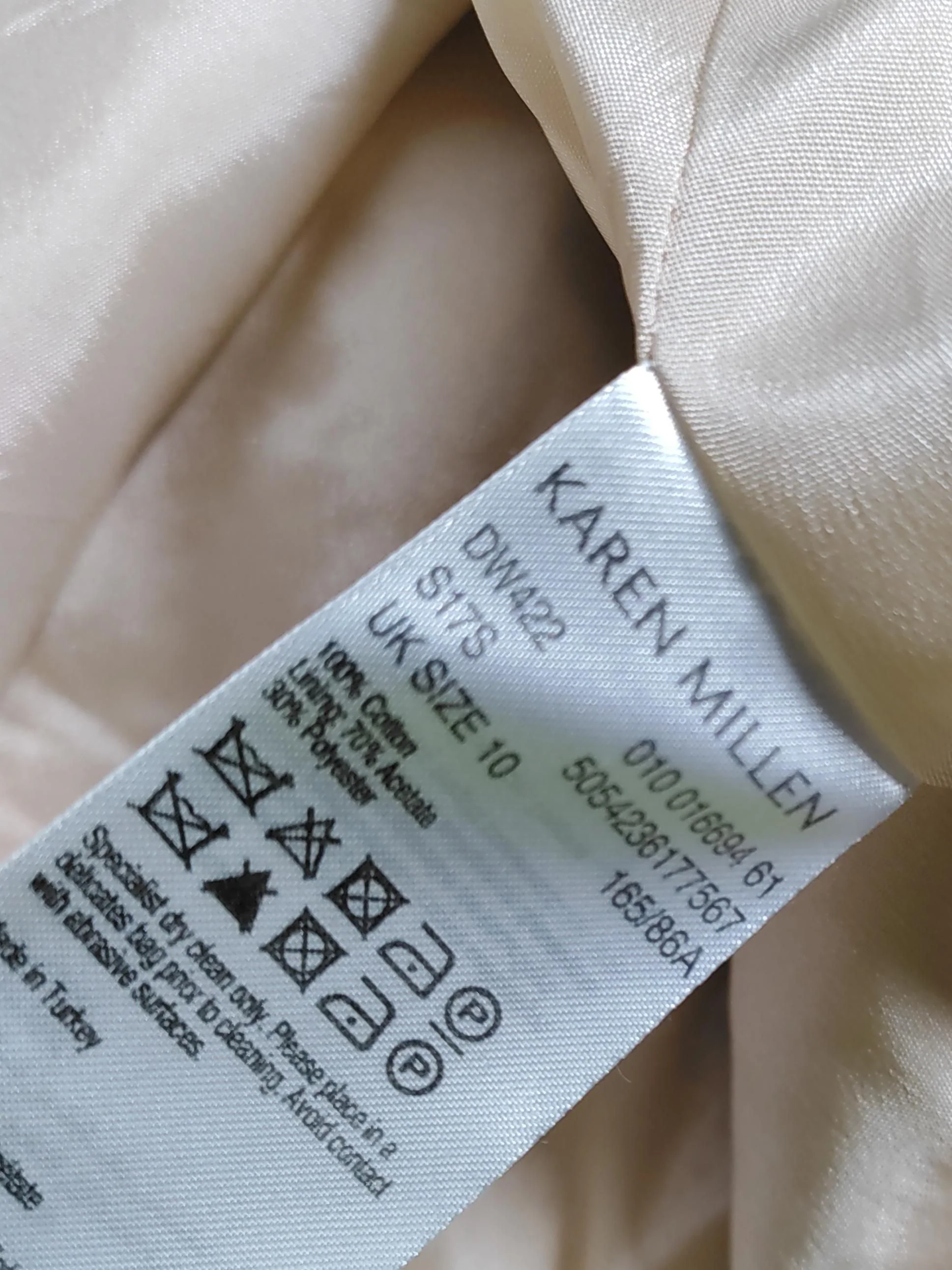Karen Millen Mini Dress UK10 in Cream - Image 6