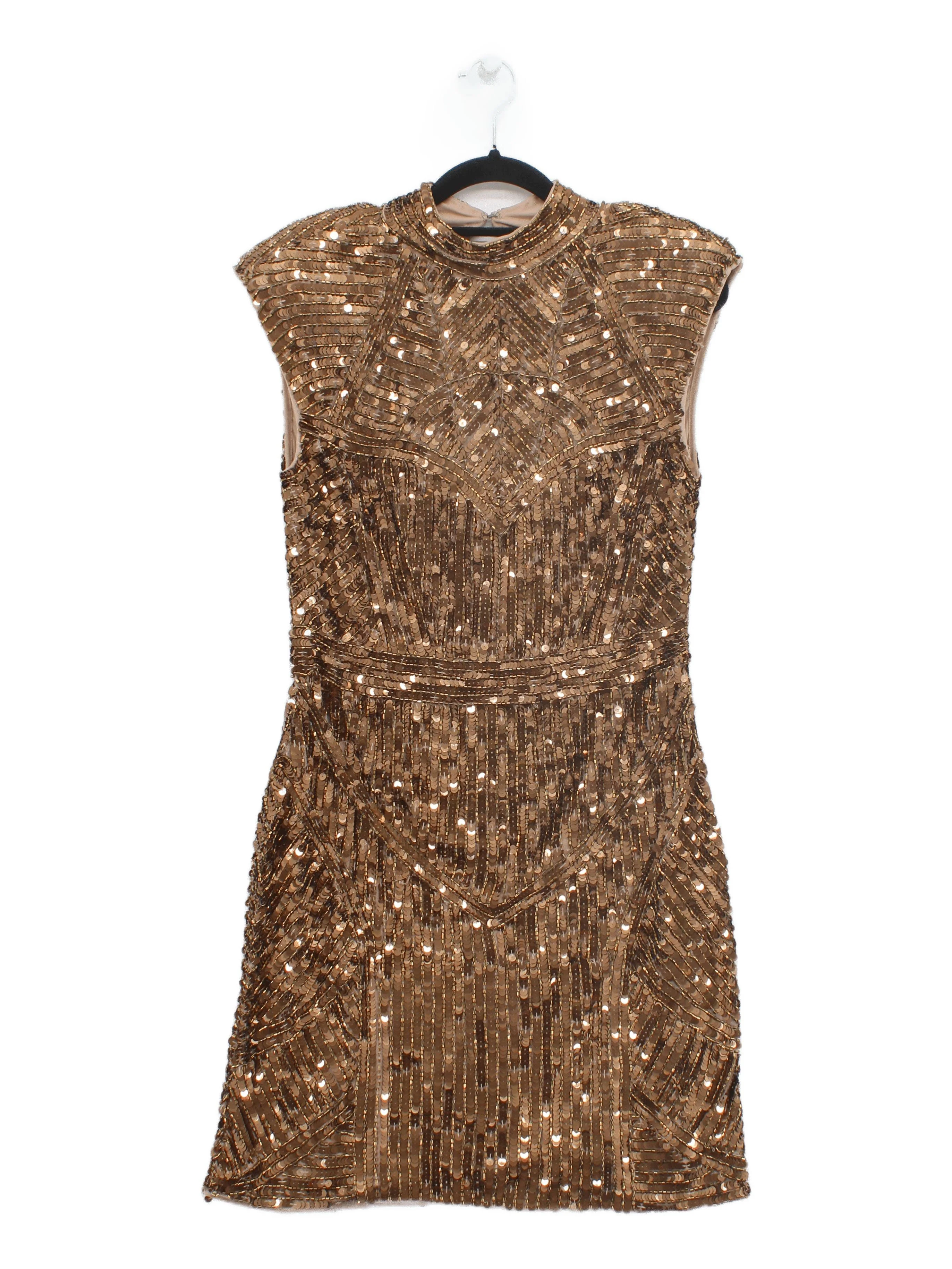 Karen Millen Mini Dress UK10 in Gold RRP £329