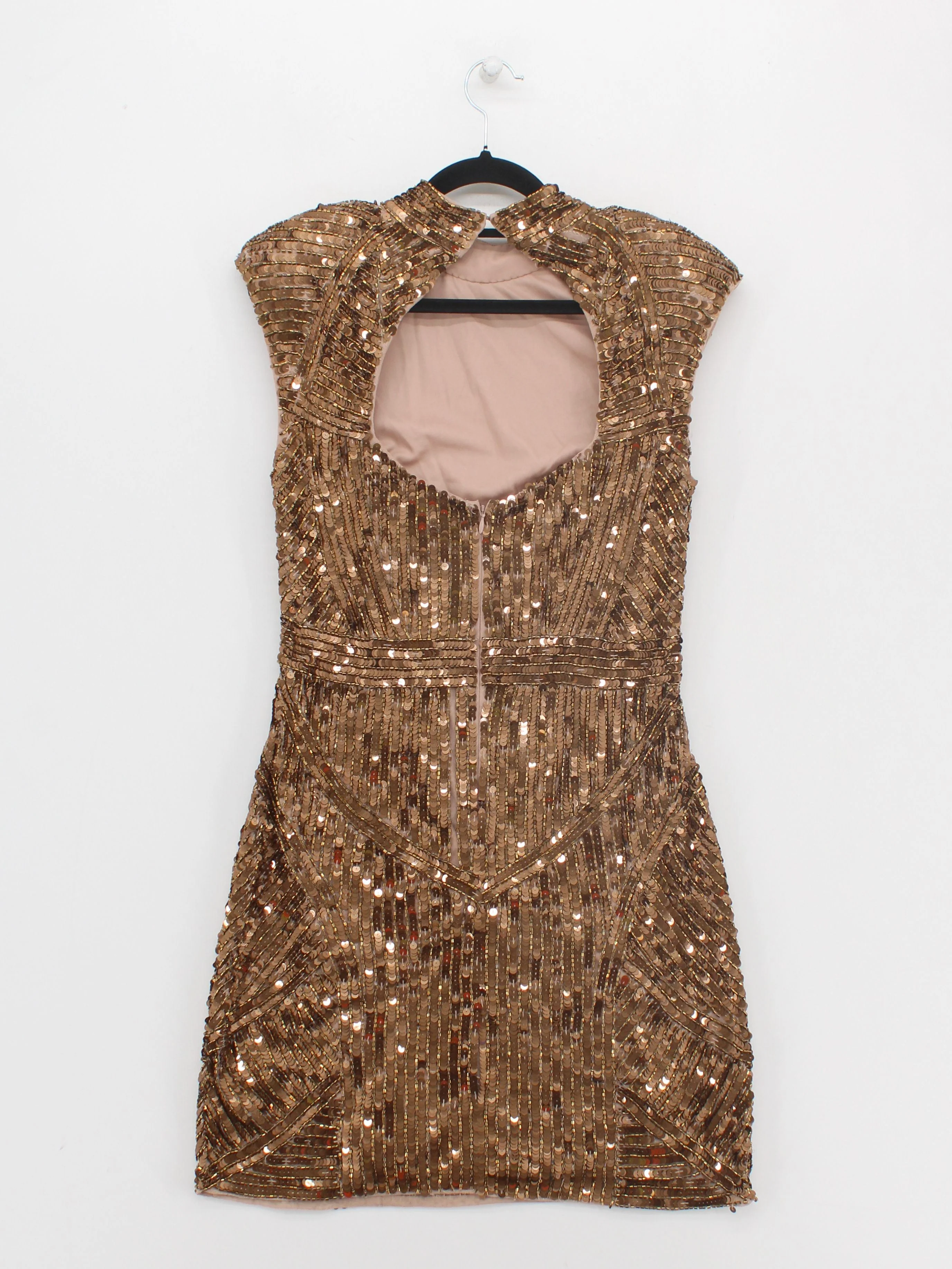 Karen Millen Mini Dress UK10 in Gold RRP £329 - Image 2