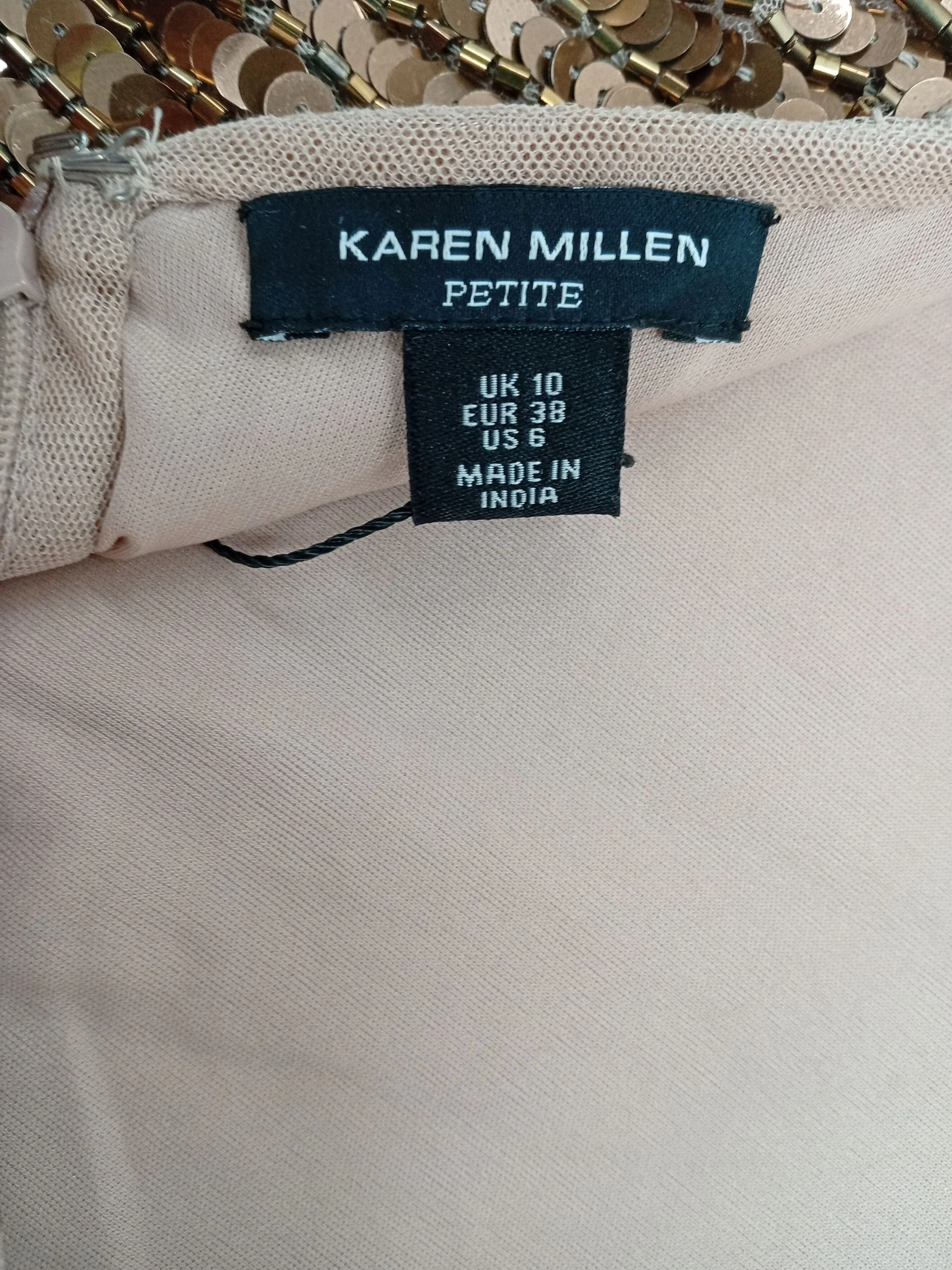 Karen Millen Mini Dress UK10 in Gold RRP £329 - Image 6