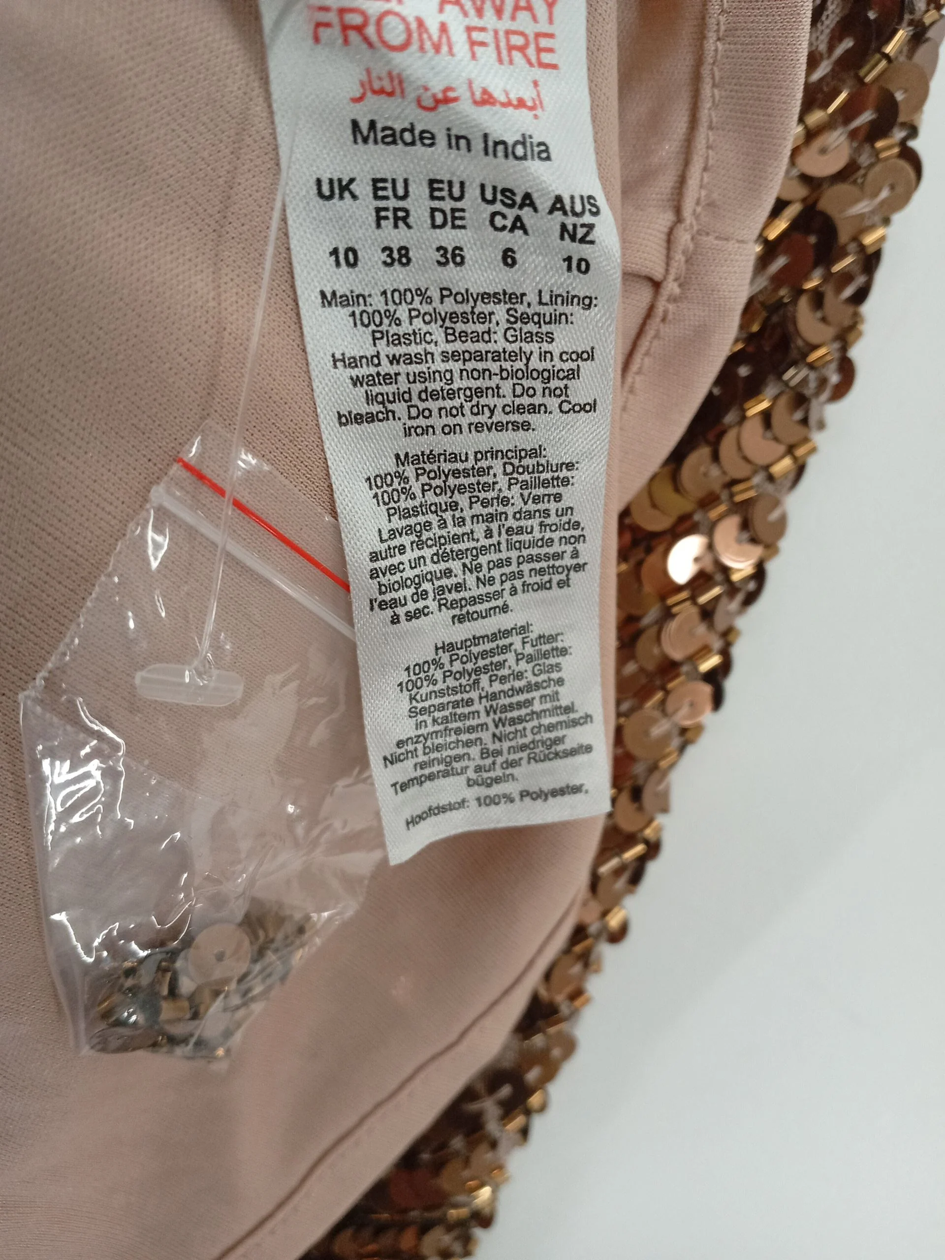 Karen Millen Mini Dress UK10 in Gold RRP £329 - Image 7