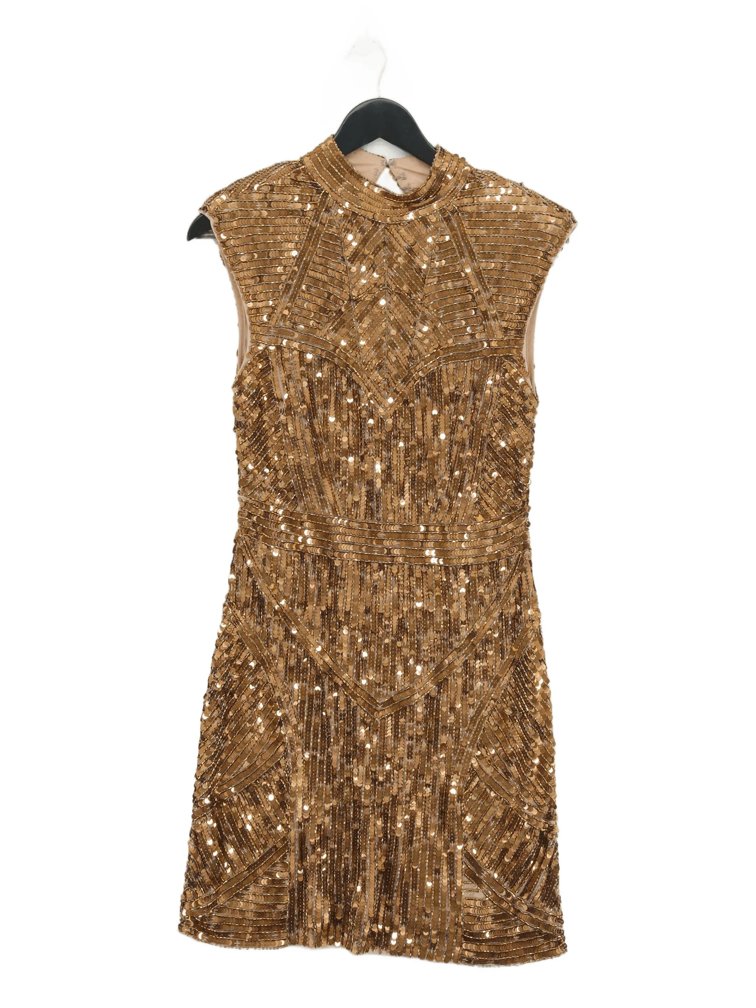Karen Millen Mini Dress UK10 in Gold RRP £329