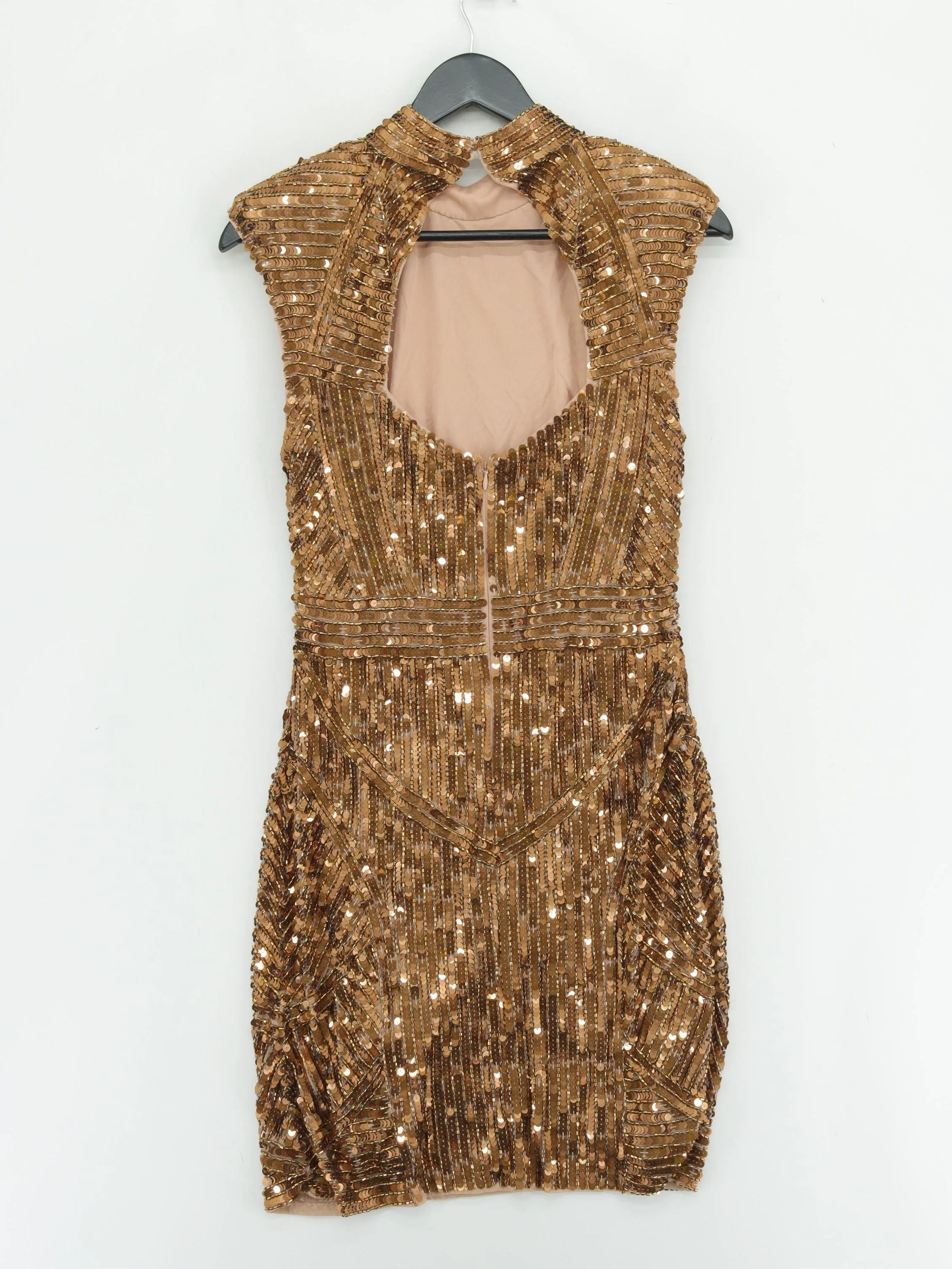 Karen Millen Mini Dress UK10 in Gold RRP £329 - Image 2