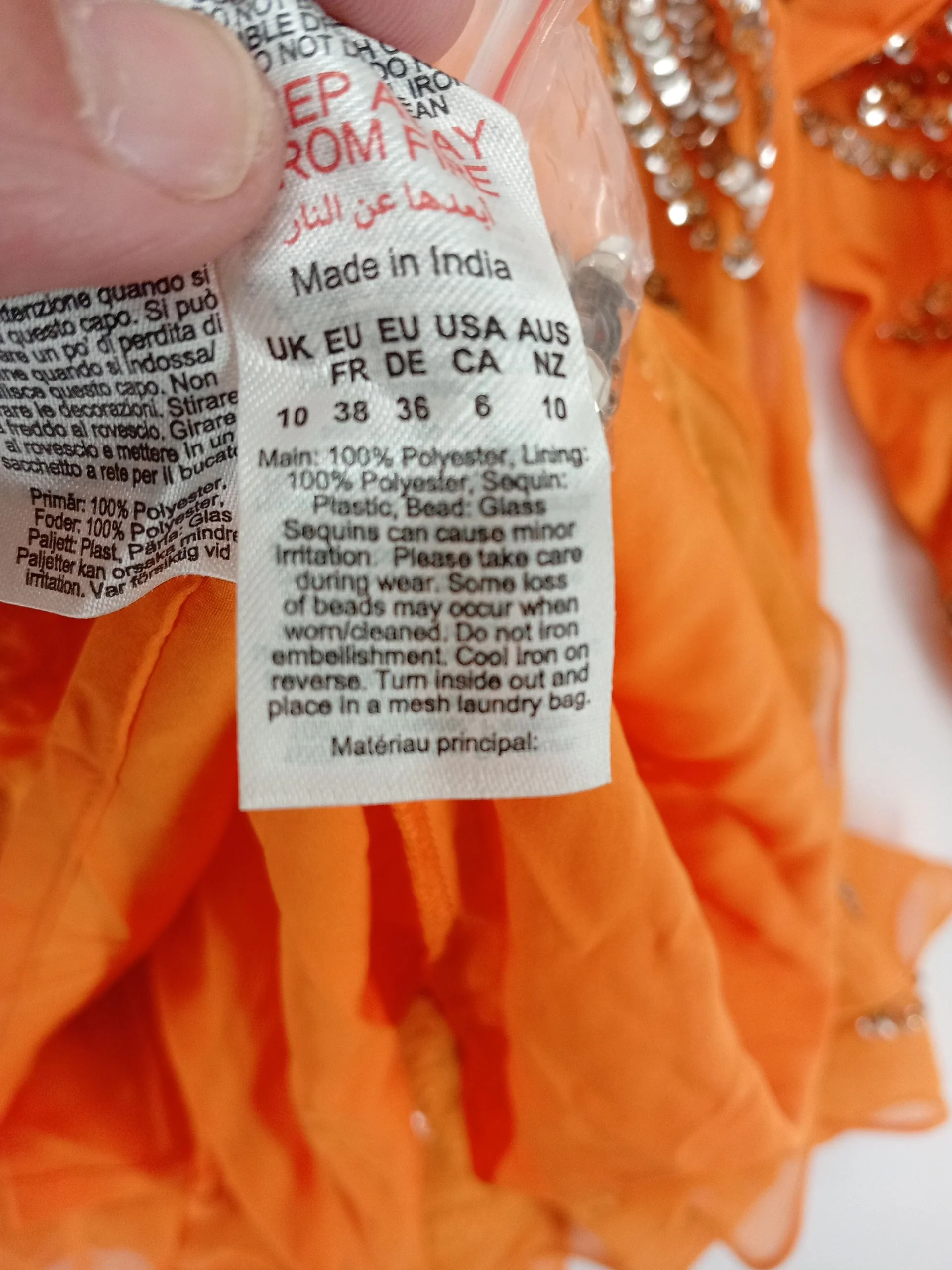Karen Millen Mini Dress UK10 in Orange RRP £239 - Image 6