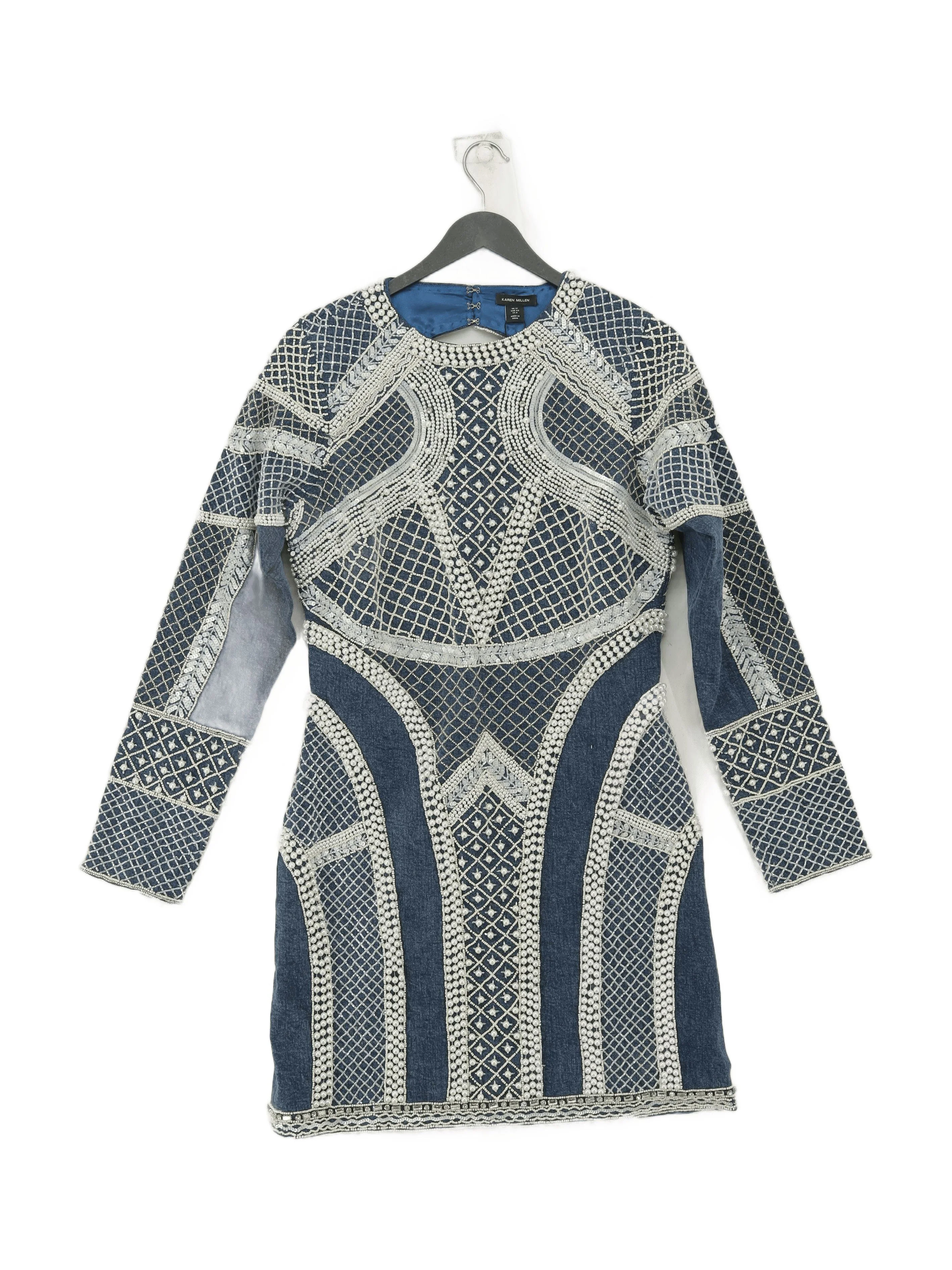 Karen Millen Mini Dress UK12 in Blue RRP £319