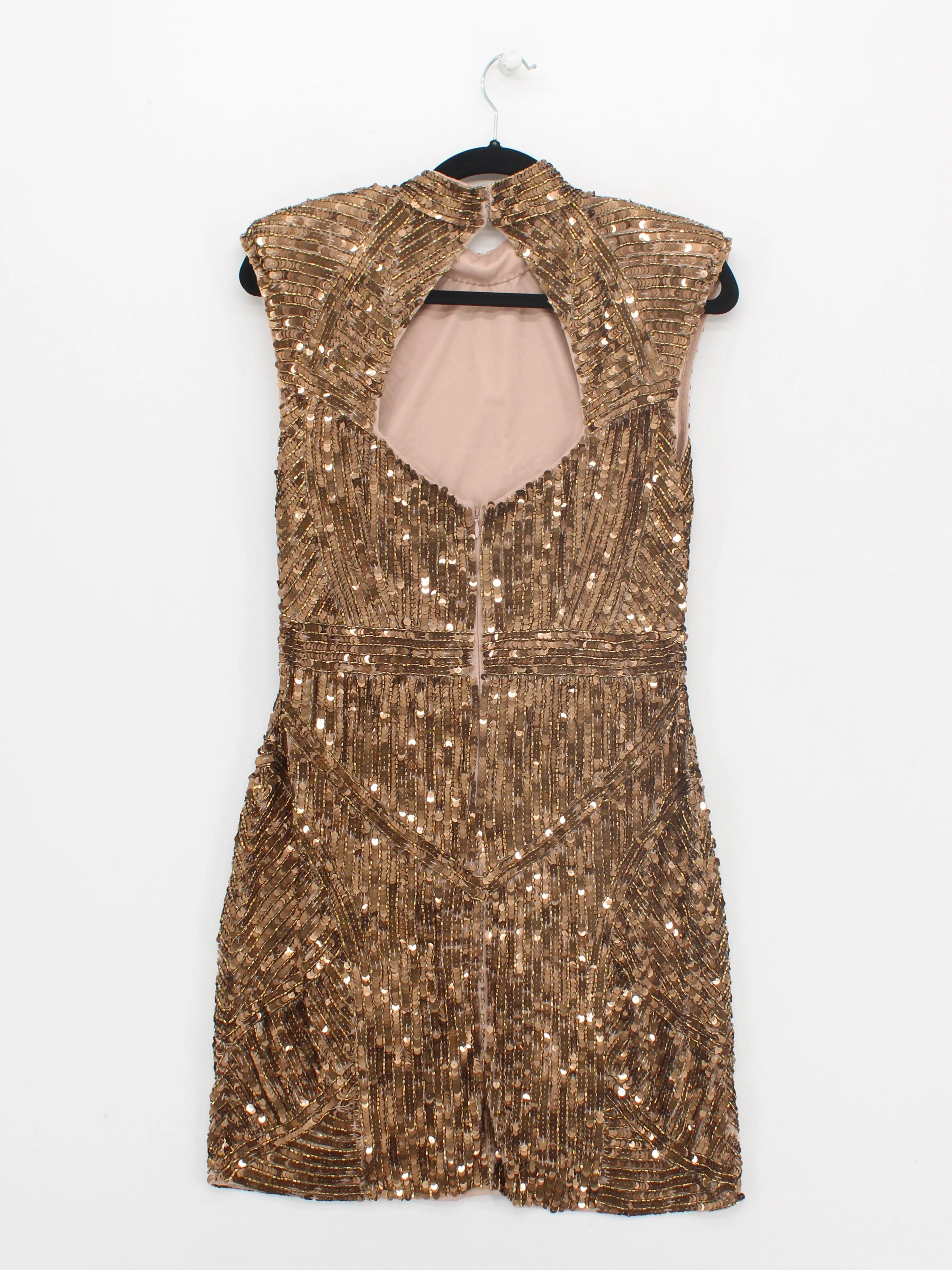 Karen Millen Mini Dress UK14 in Gold RRP £329 - Image 2