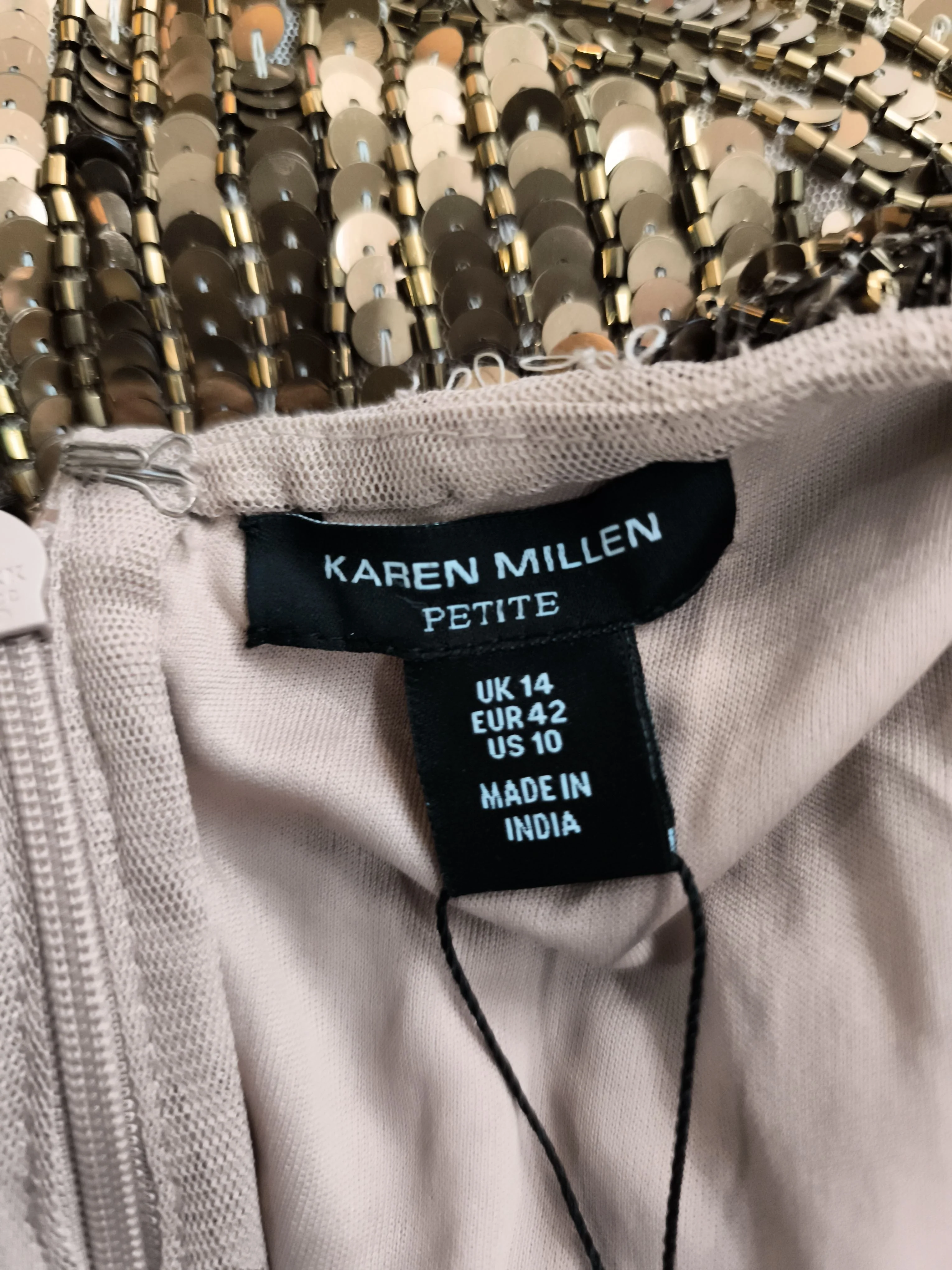 Karen Millen Mini Dress UK14 in Gold RRP £329 - Image 5