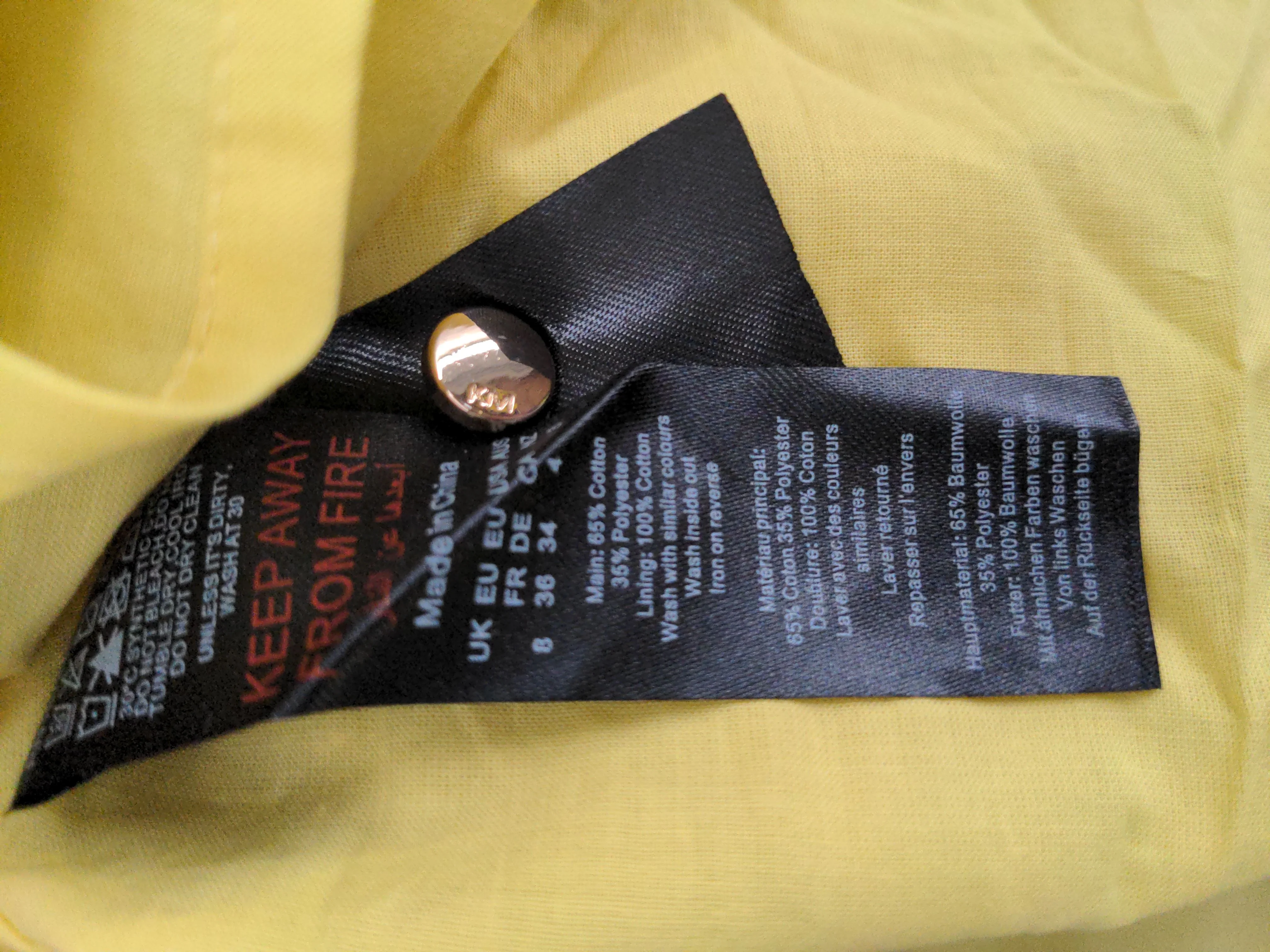 Karen Millen Mini Dress UK8 in Yellow RRP £129 - Image 6