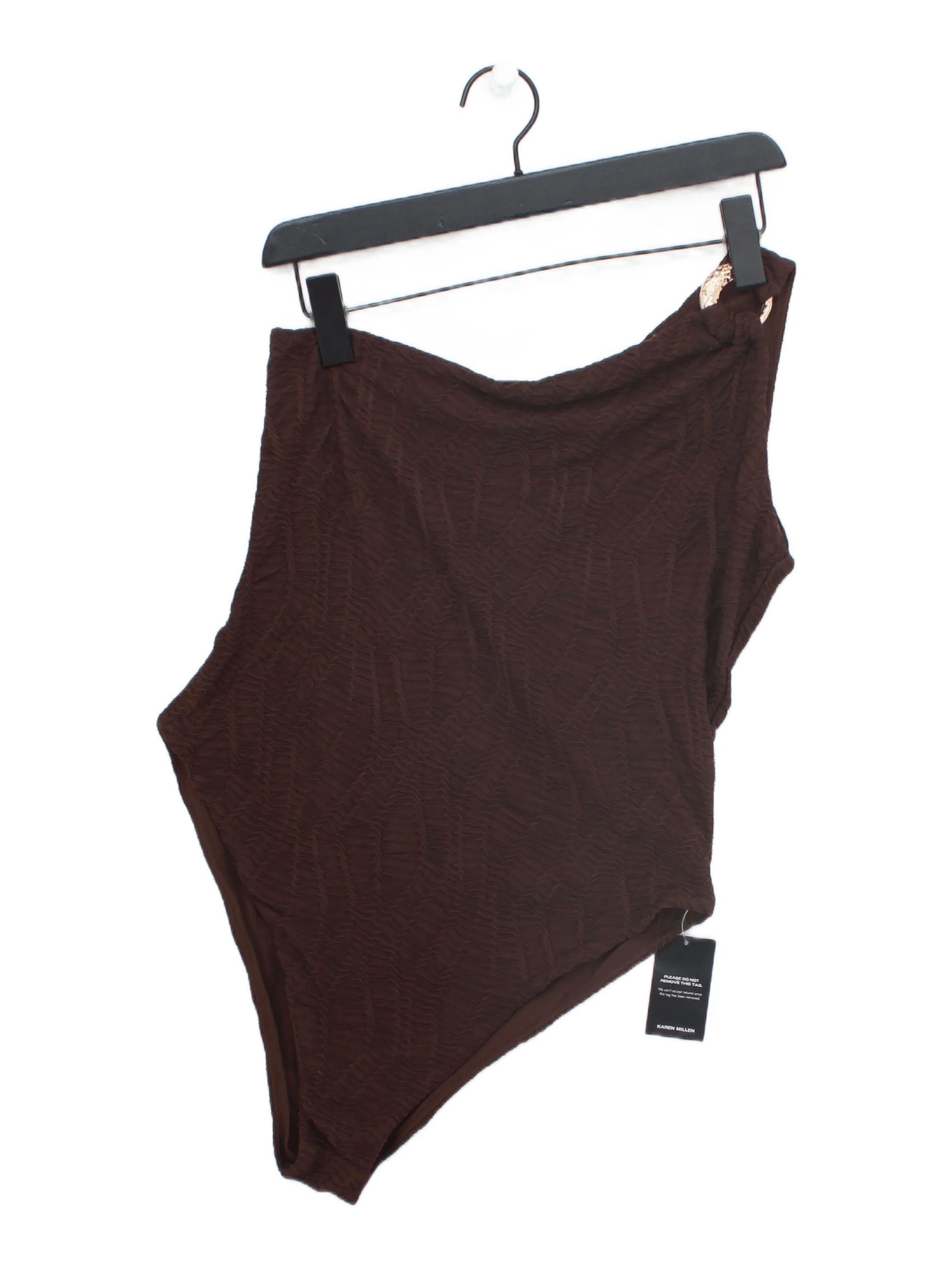 Karen Millen one shoulder one-piece swimsuit in brown RRP £69