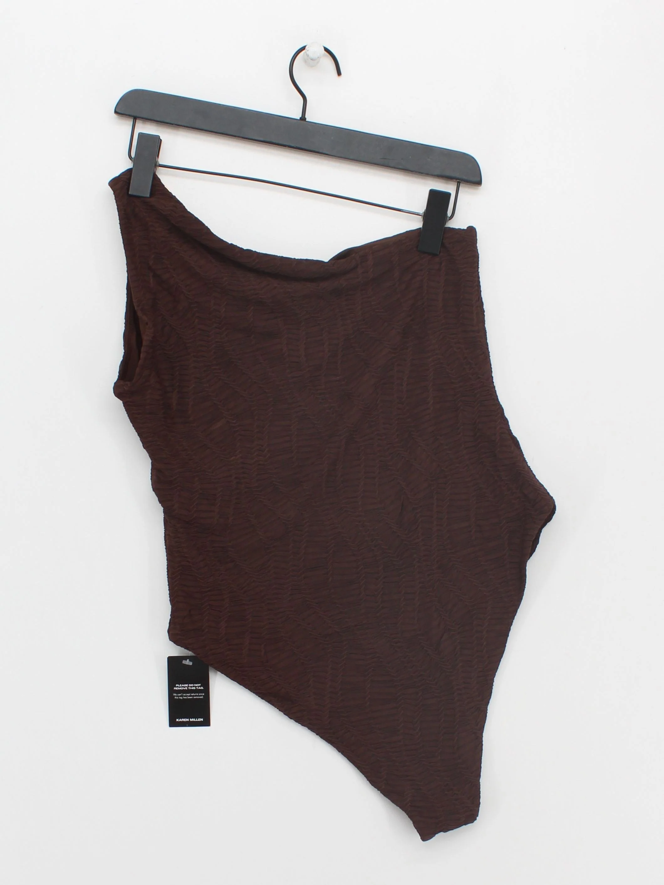 Karen Millen one shoulder one-piece swimsuit in brown RRP £69 - Image 2
