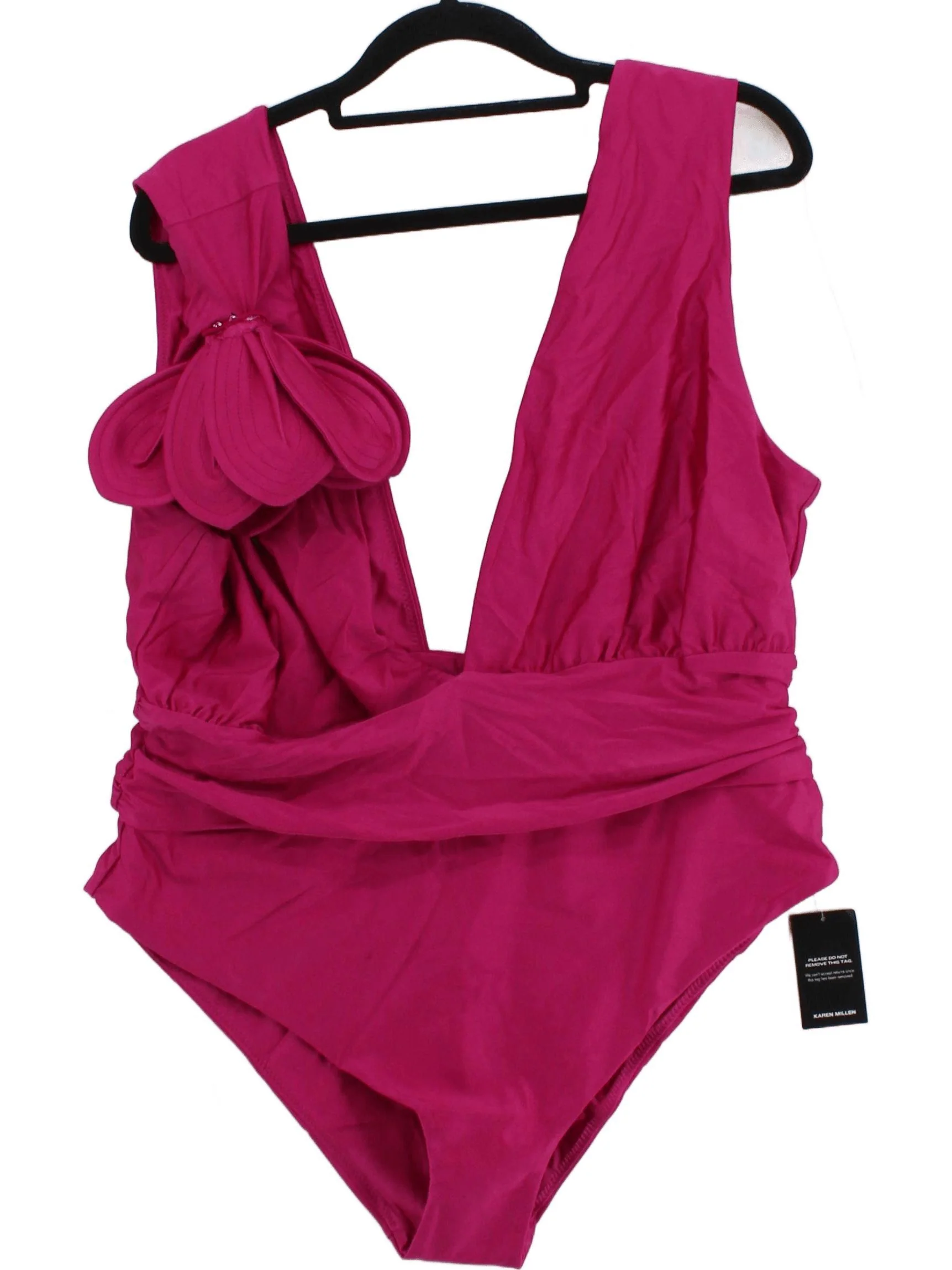 Karen Millen plunge one-piece swimsuit in pink RRP £79