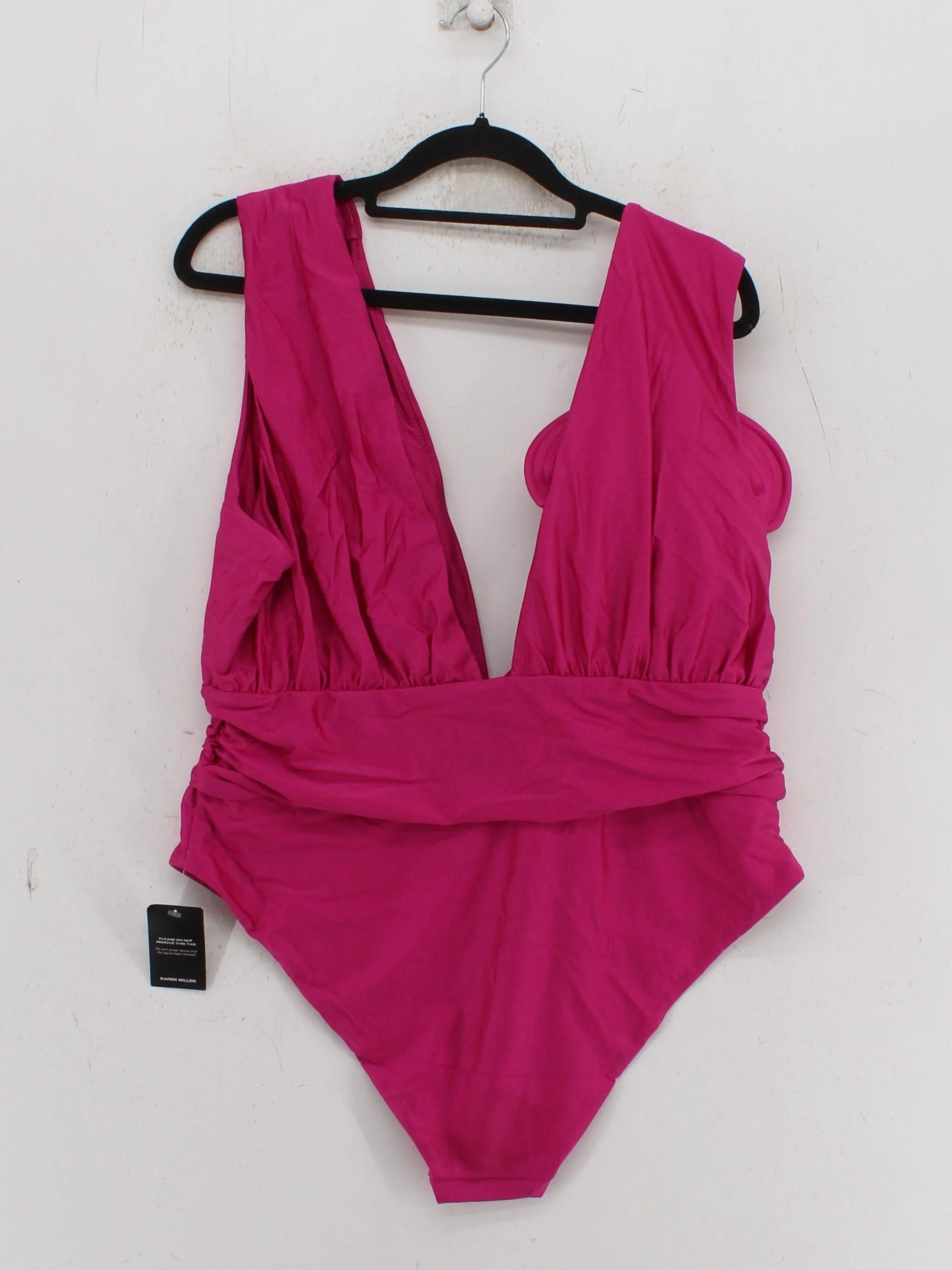 Karen Millen plunge one-piece swimsuit in pink RRP £79 - Image 2