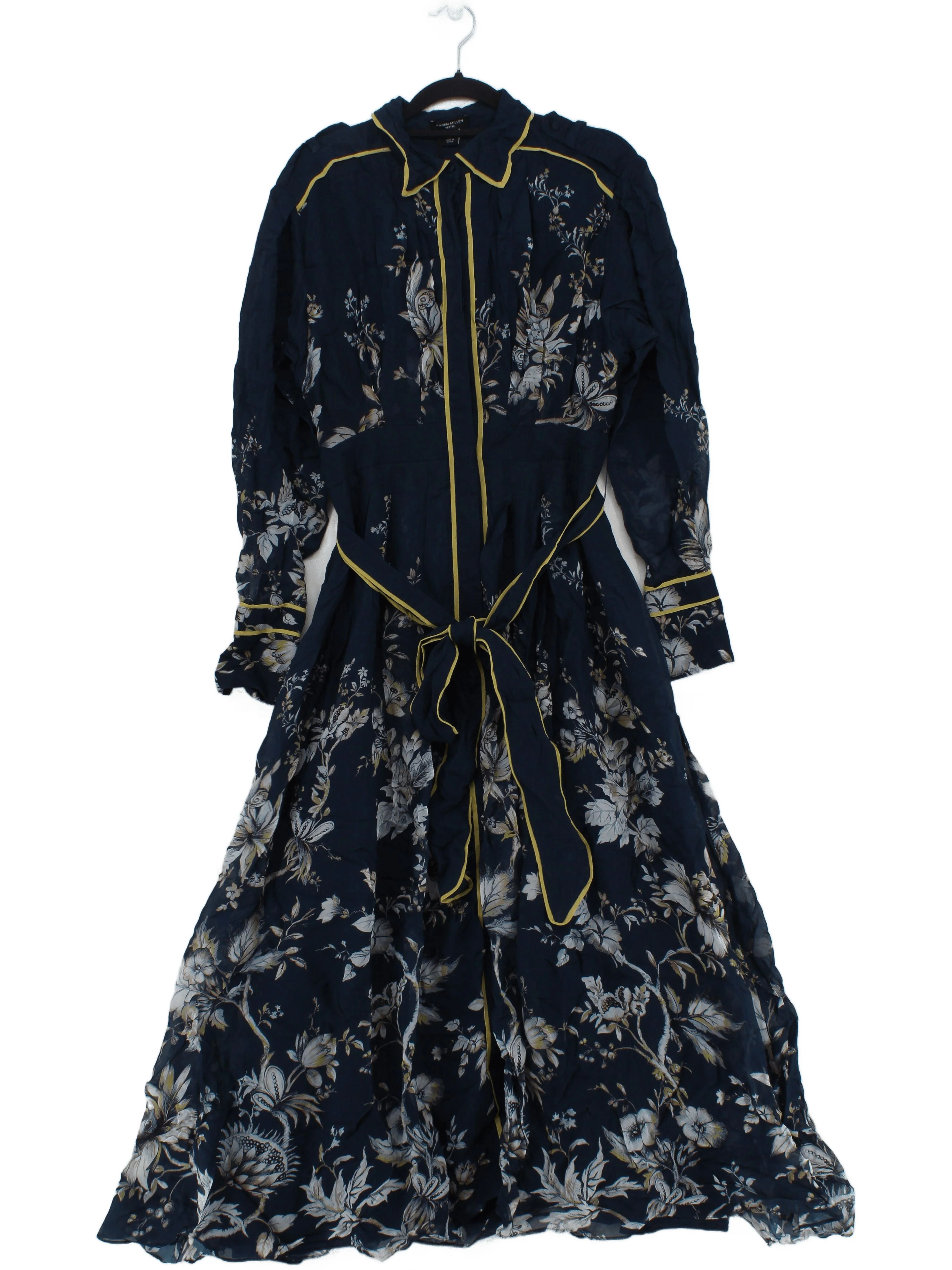 Karen Millen Shirt Maxi Dress UK10 in Blue RRP £179