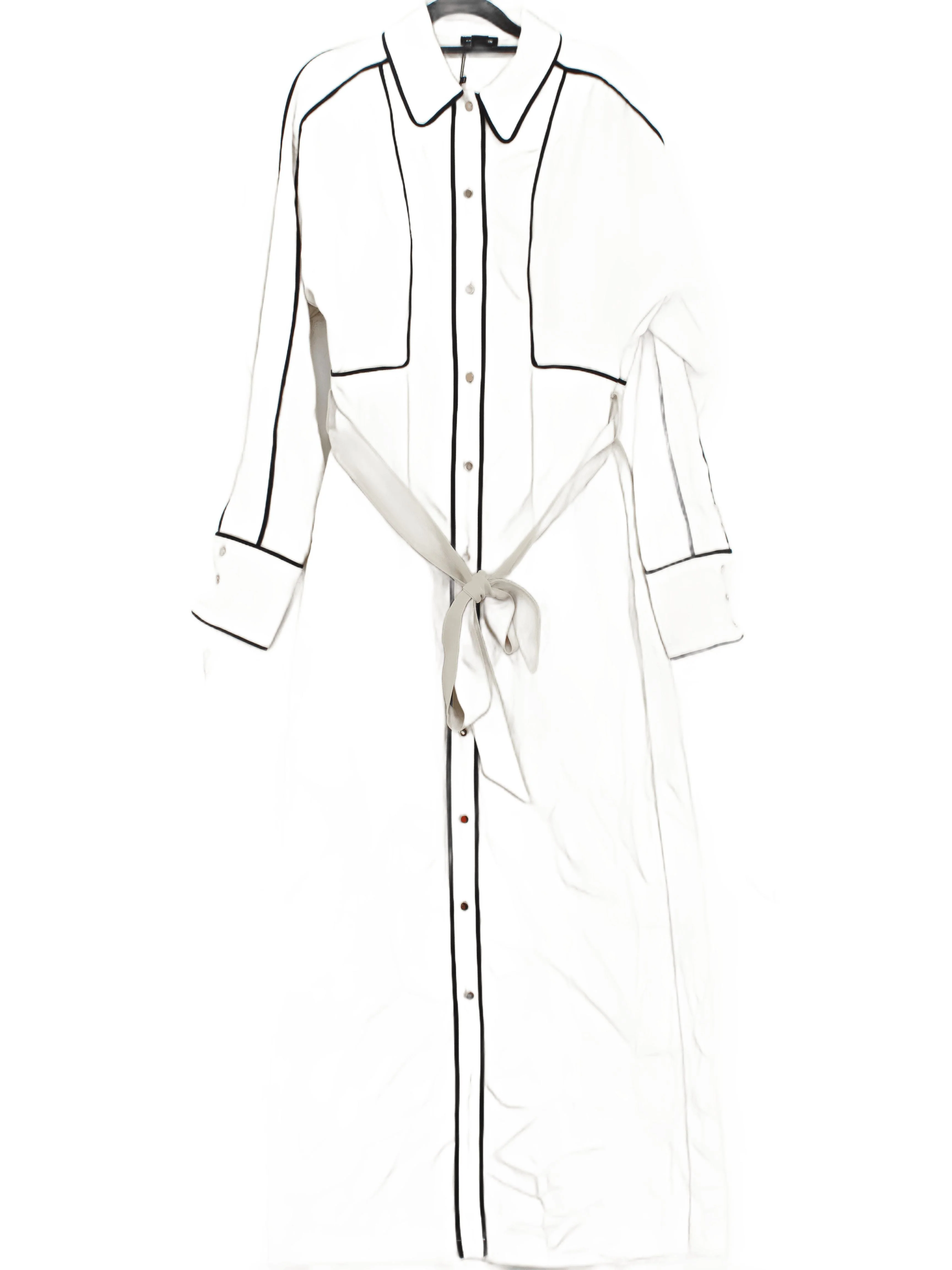 Karen Millen Shirt Maxi Dress UK10 in Cream RRP £119