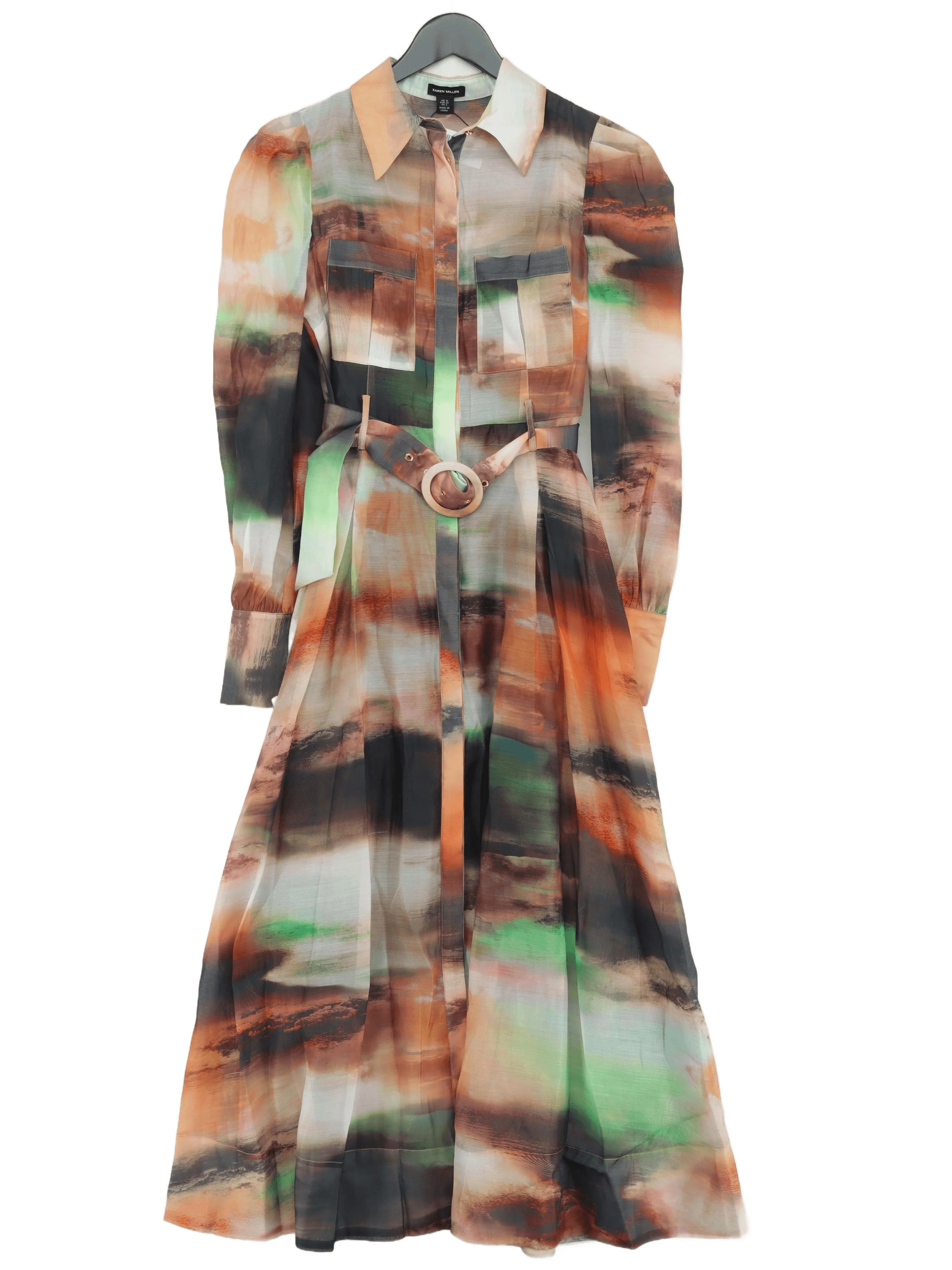 Karen Millen Shirt Maxi Dress UK10 in Multi RRP £149