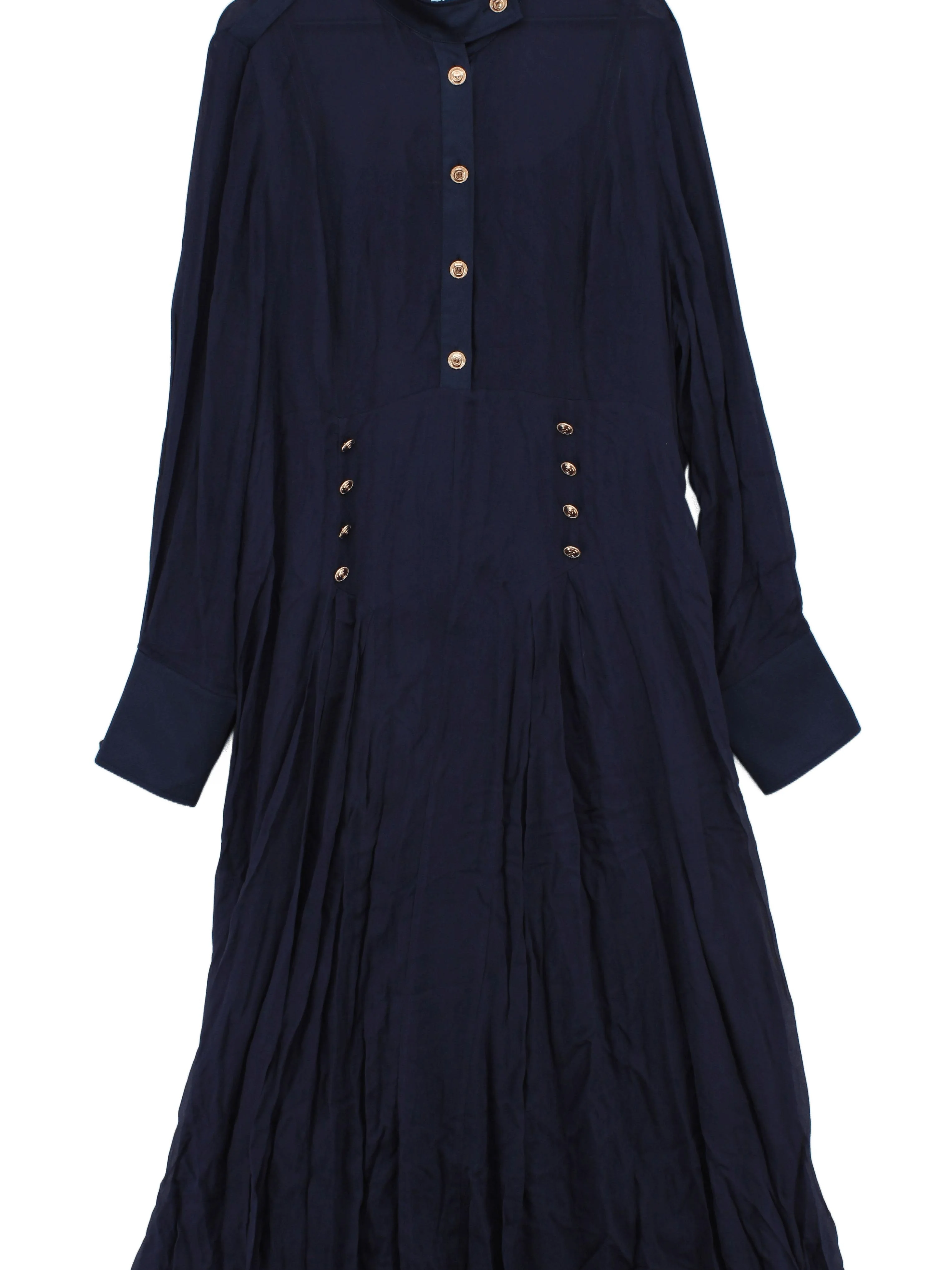 Karen Millen Shirt Maxi Dress UK22 in Blue