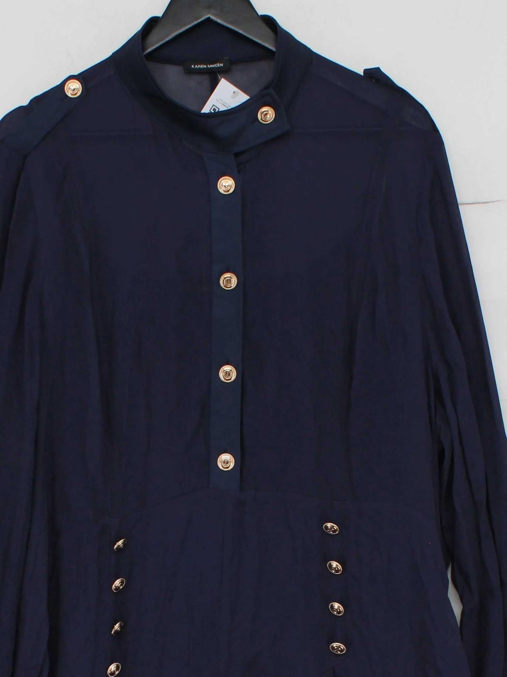 Karen Millen Shirt Maxi Dress UK22 in Blue - Image 3
